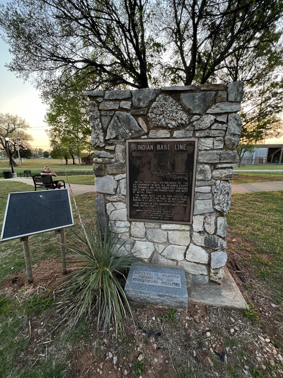 Memorial Park headstone and grounds