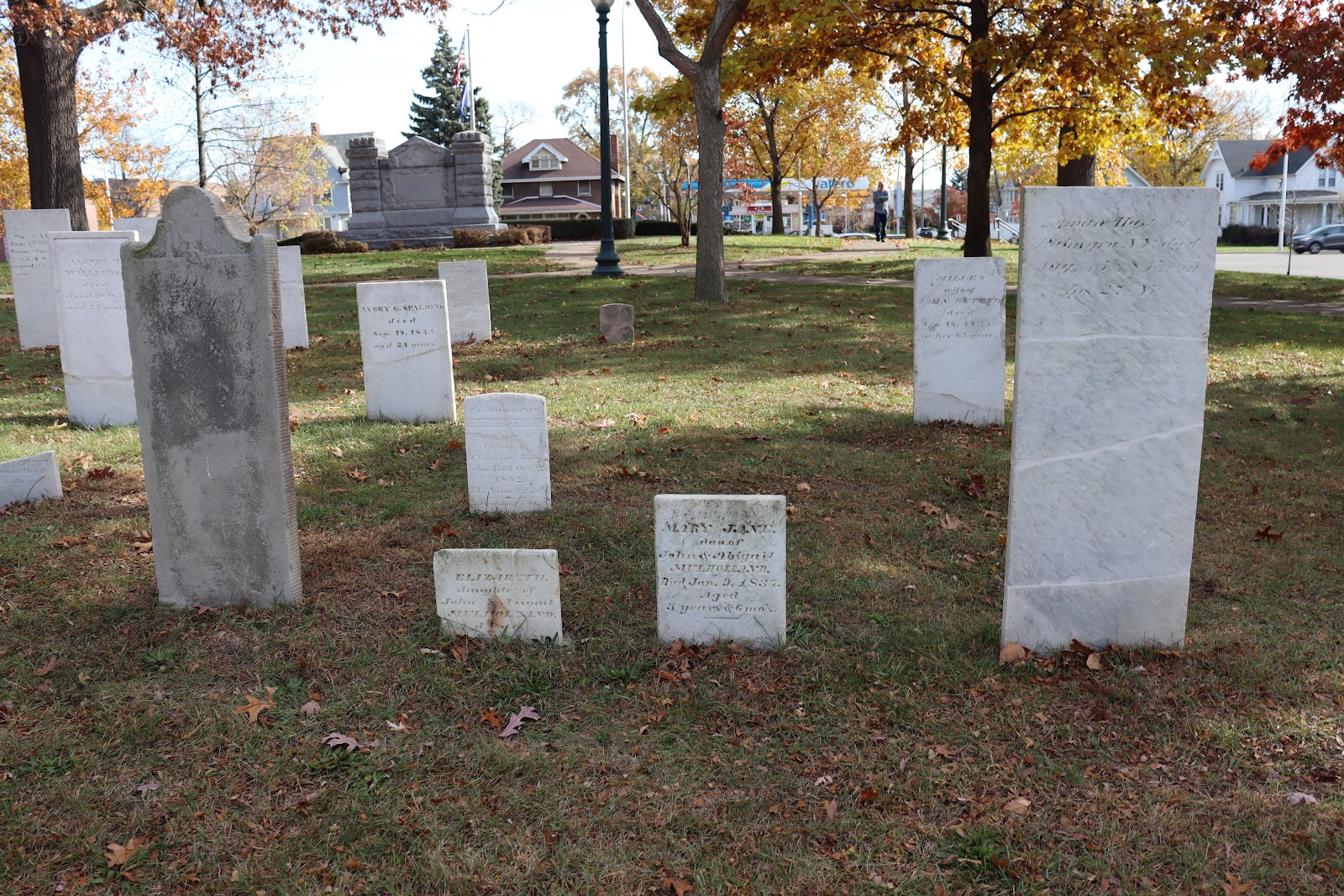 Memorial Park cemetery grounds and headstones