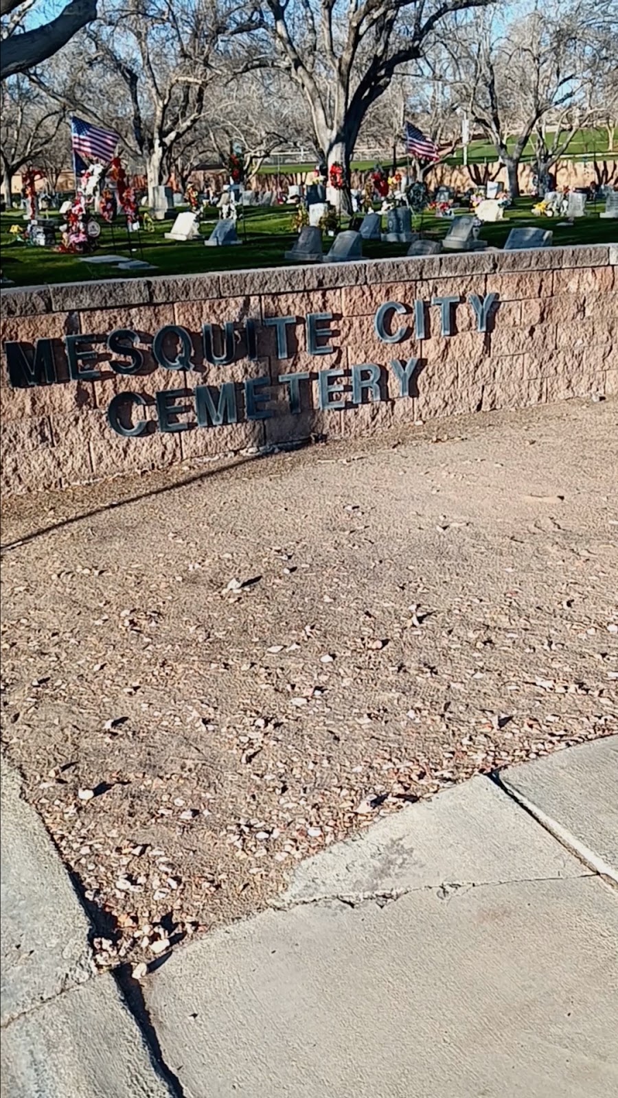 Mesquite City Cemetery cemetery grounds and headstones