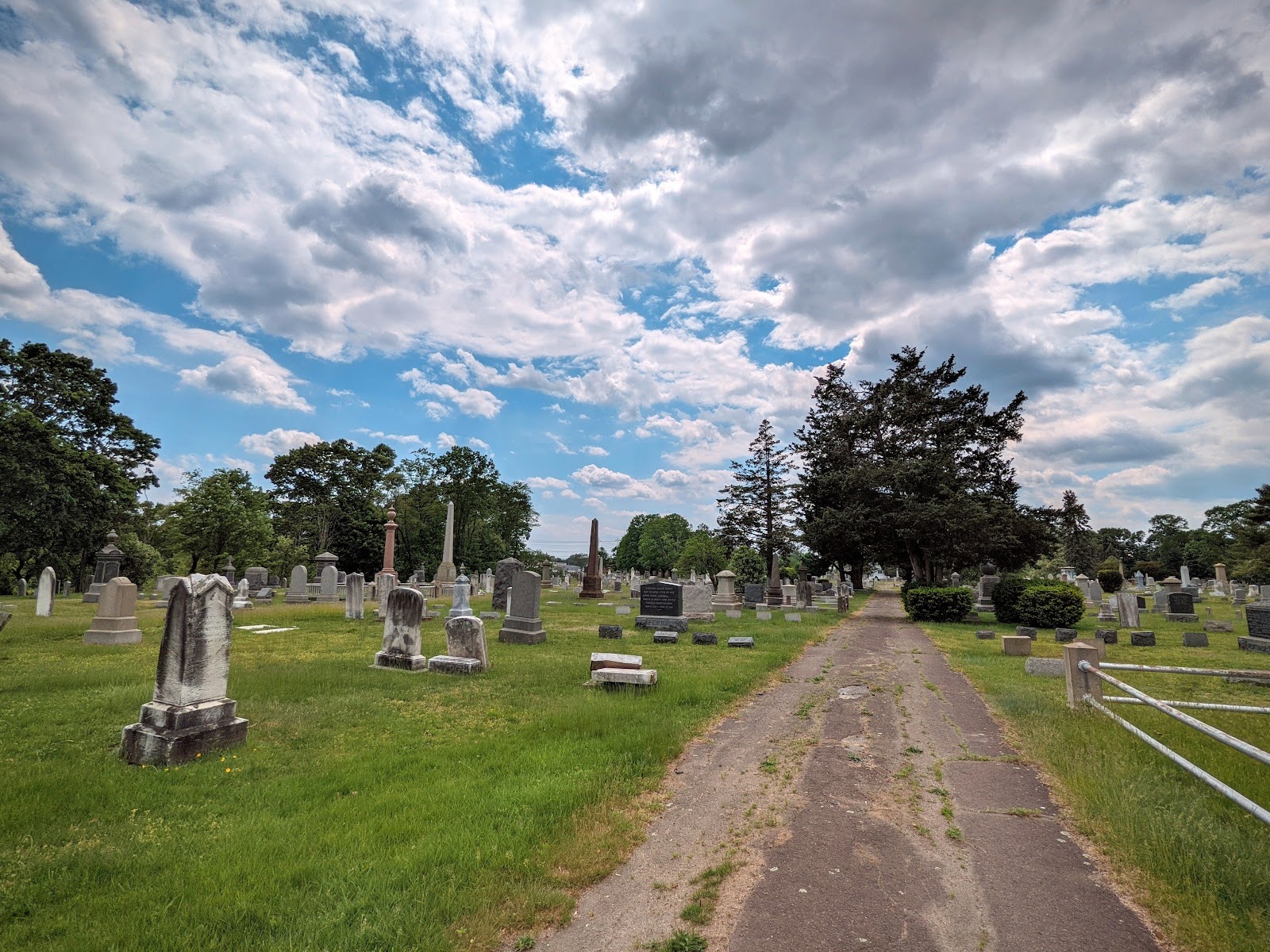 Milford Cemetery Association cemetery grounds and headstones