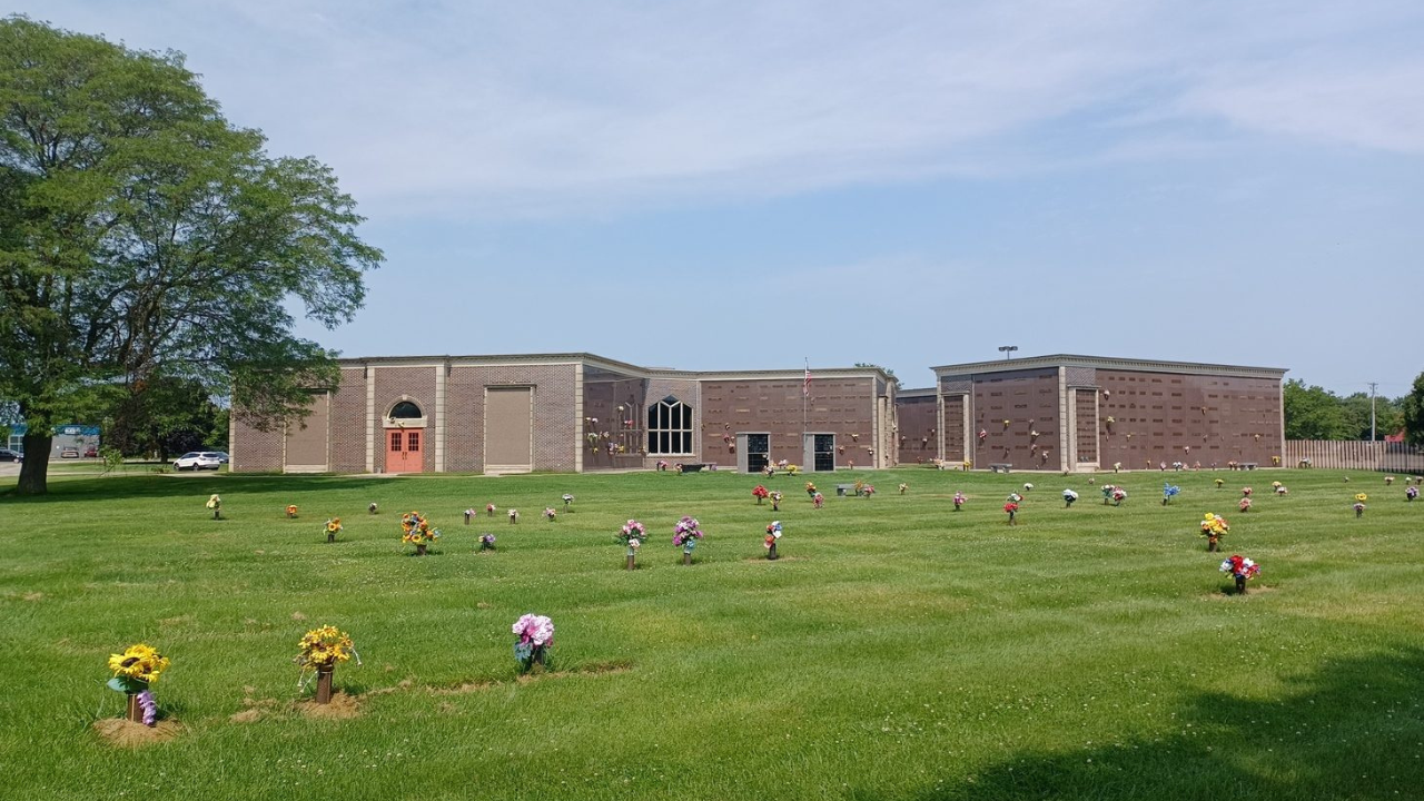 Milton Lawns Memorial Park headstone and grounds