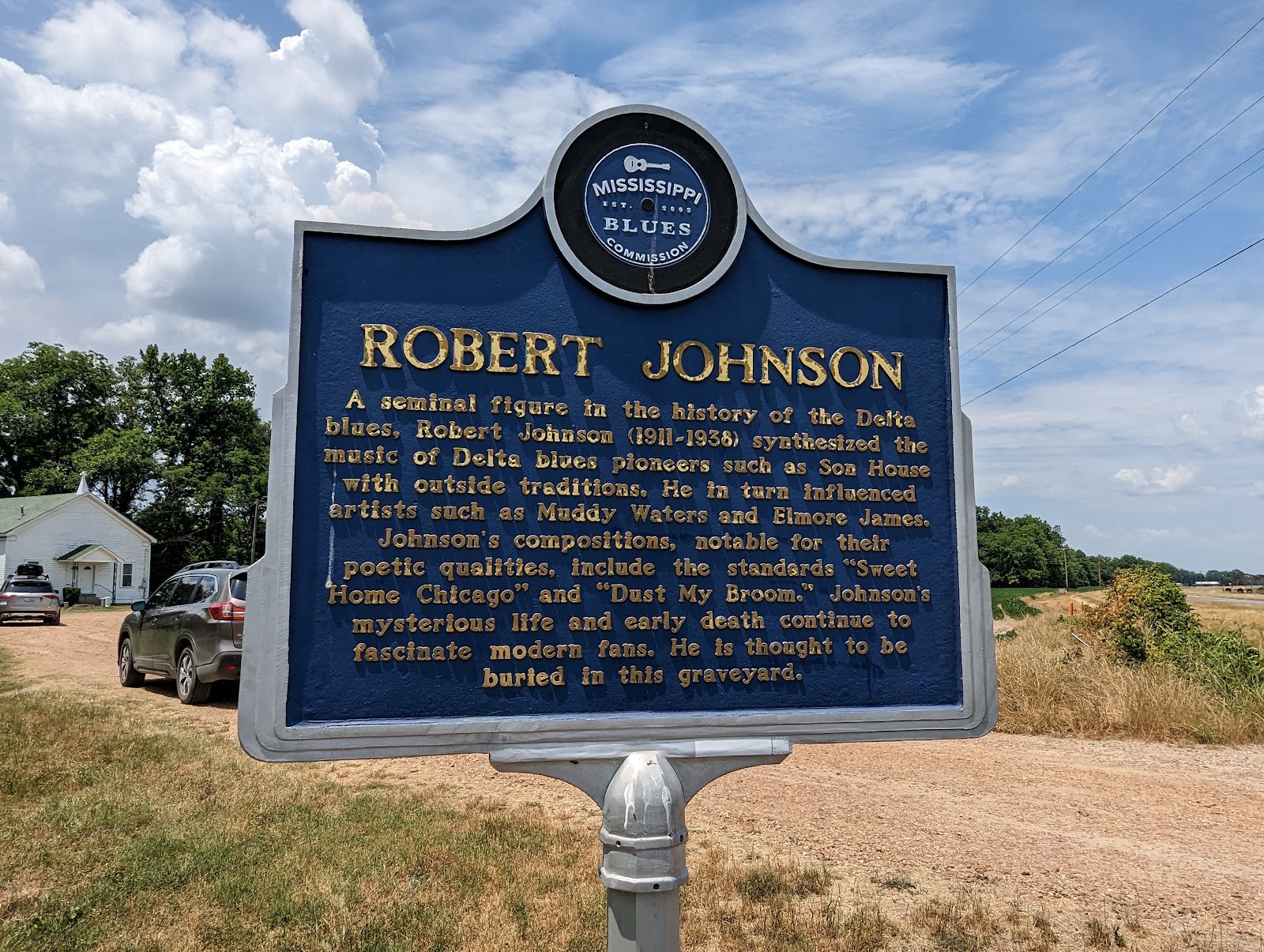 Mississippi Blues Trail – Robert Johnson Gravesite cemetery grounds and headstones