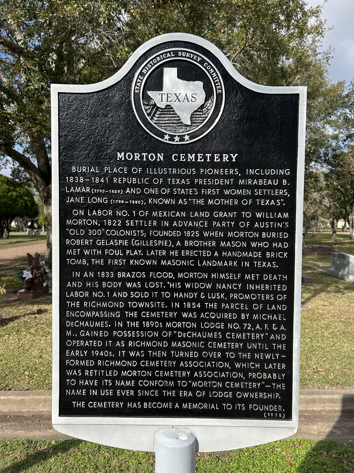 Morton Cemetery cemetery grounds and headstones