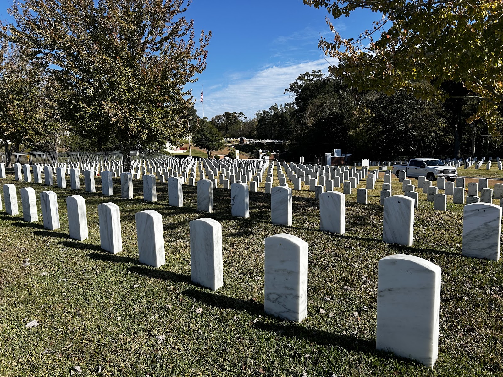 Natchez National Cemetery headstone and grounds