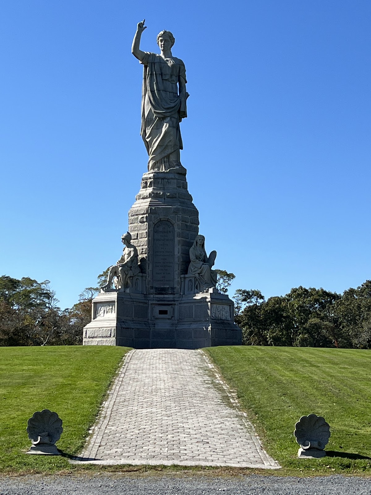 National Monument to the Forefathers cemetery grounds and headstones