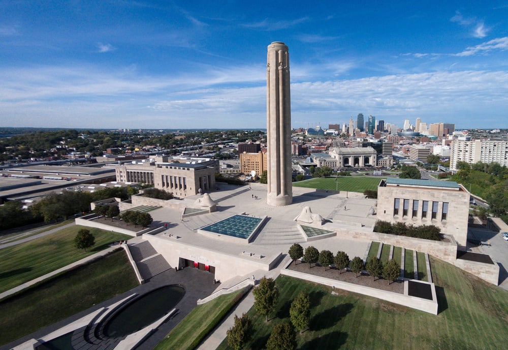 National WWI Museum and Memorial cemetery grounds and headstones