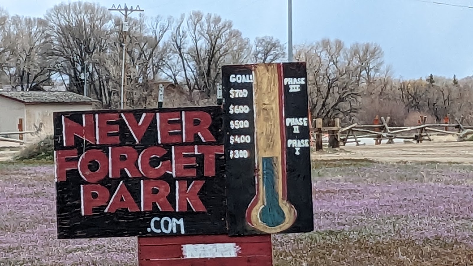 Never Forget Park cemetery grounds and headstones