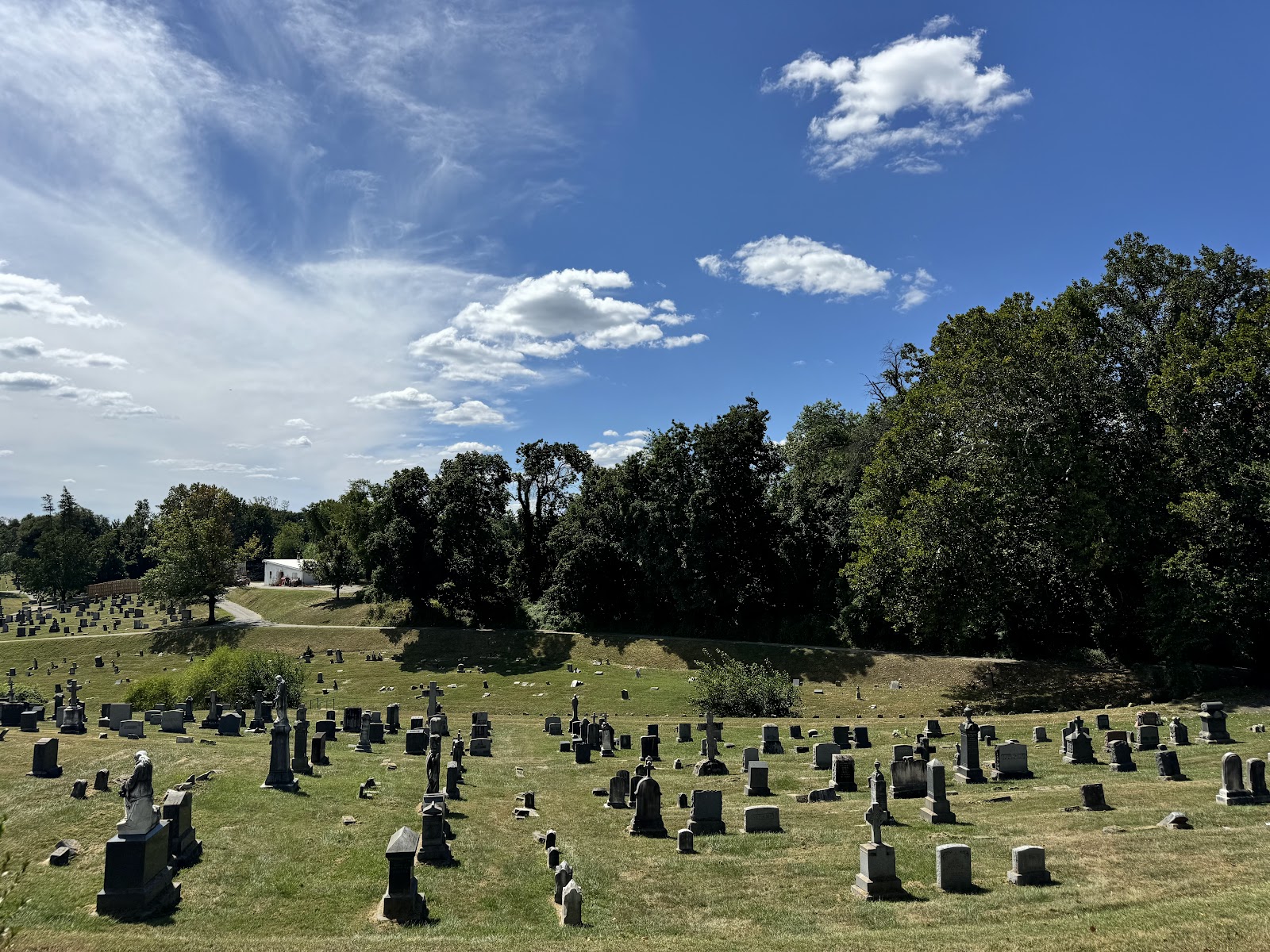 New Cathedral Cemetery cemetery grounds and headstones