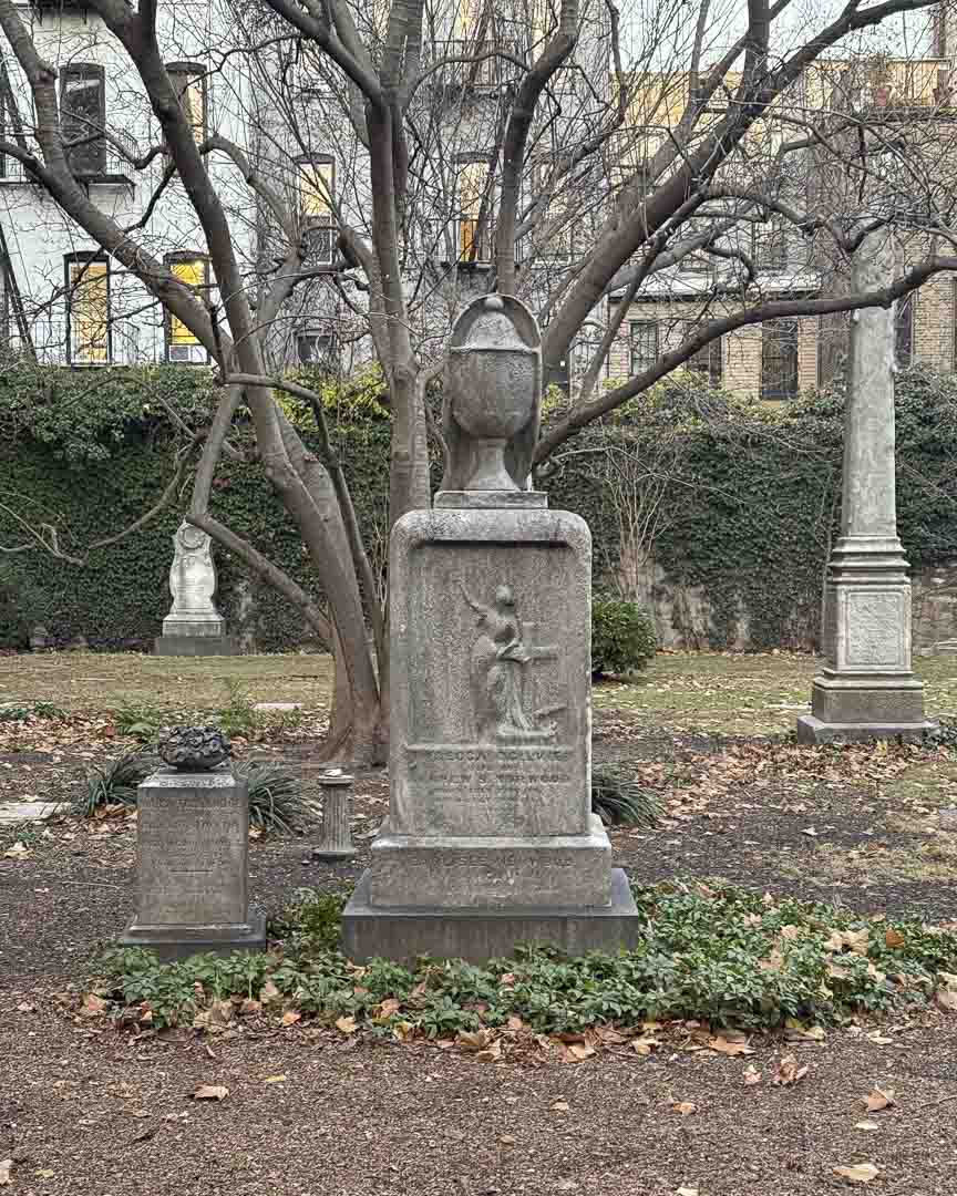 New York City Marble Cemetery cemetery grounds and headstones