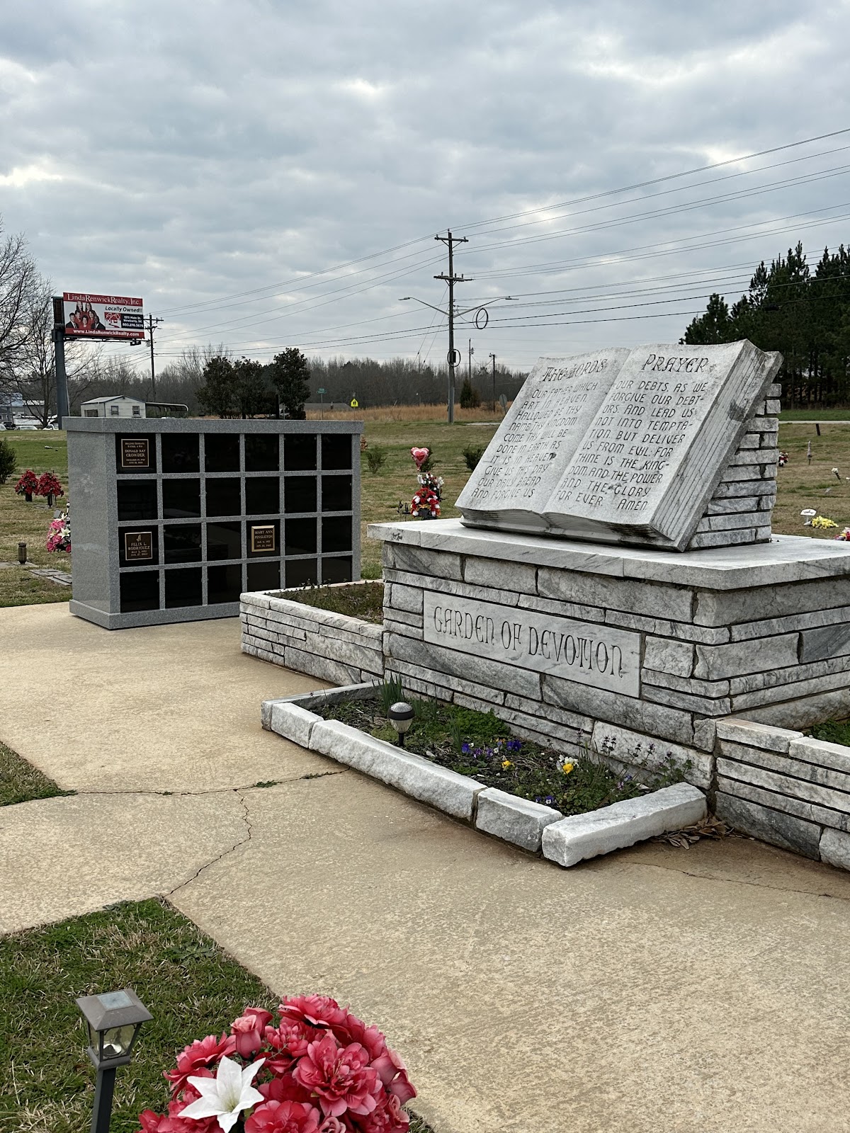 Newberry Memorial Gardens headstone and grounds