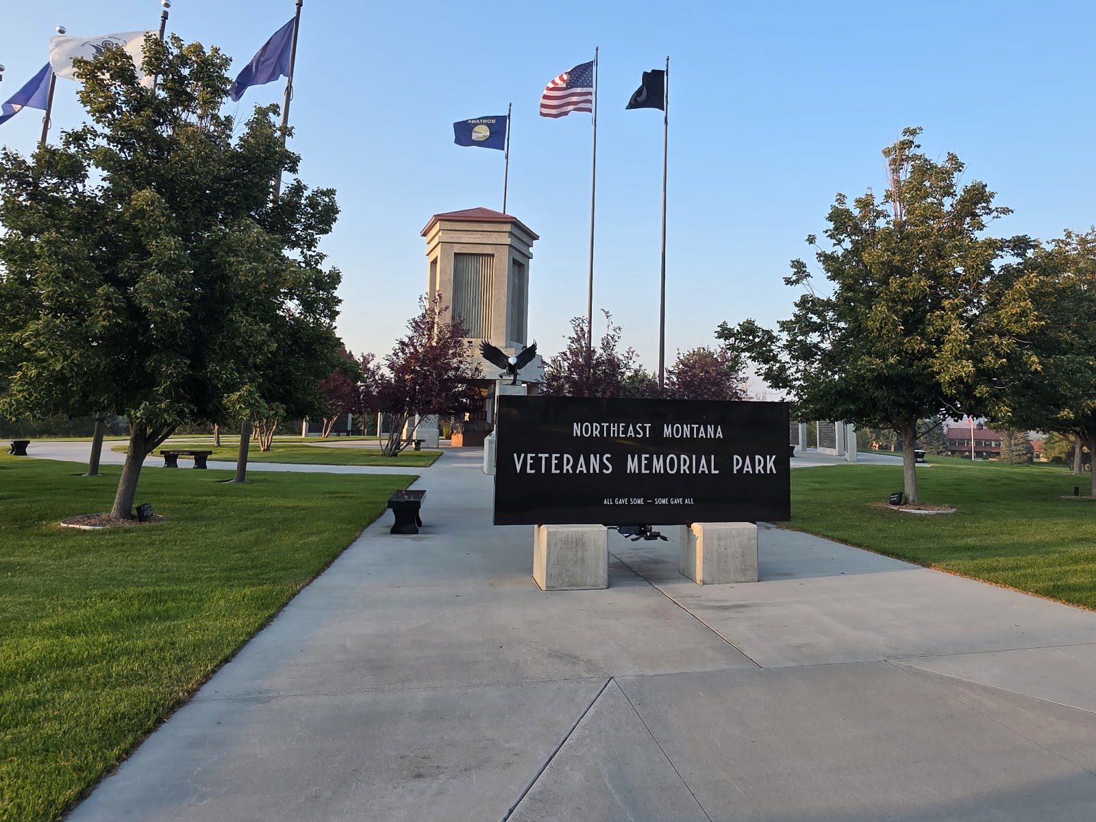 Northeast Montana Veterans Memorial Park cemetery grounds and headstones