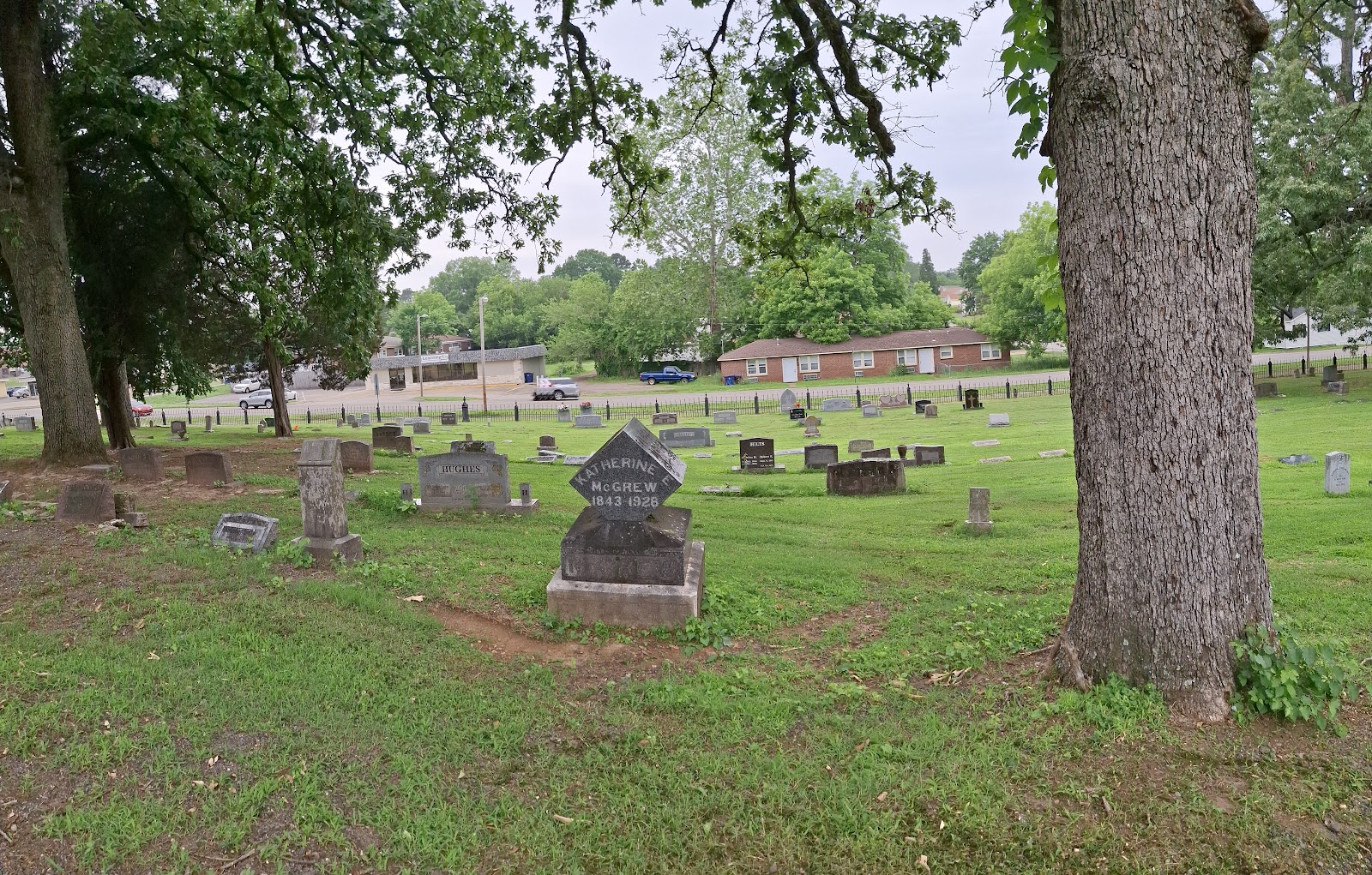 Oak Cemetery headstone and grounds