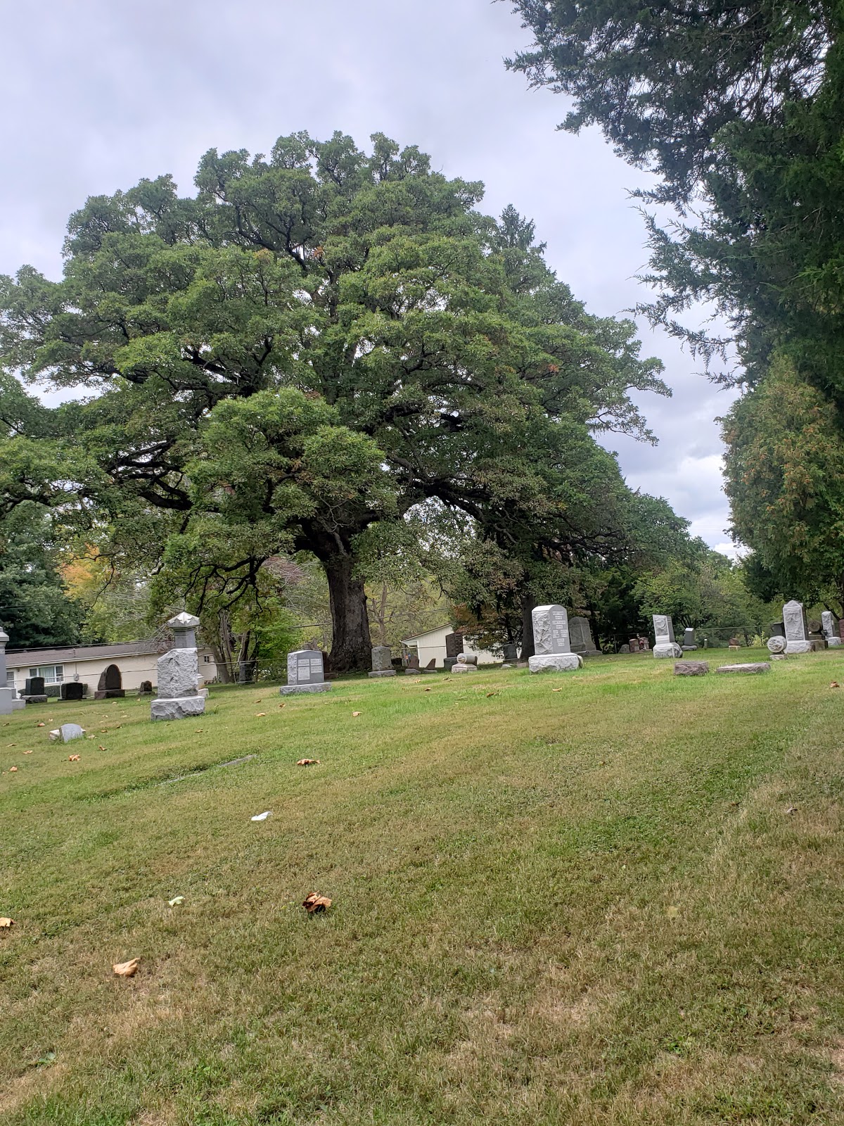 Oak Hill Cemetery headstone and grounds