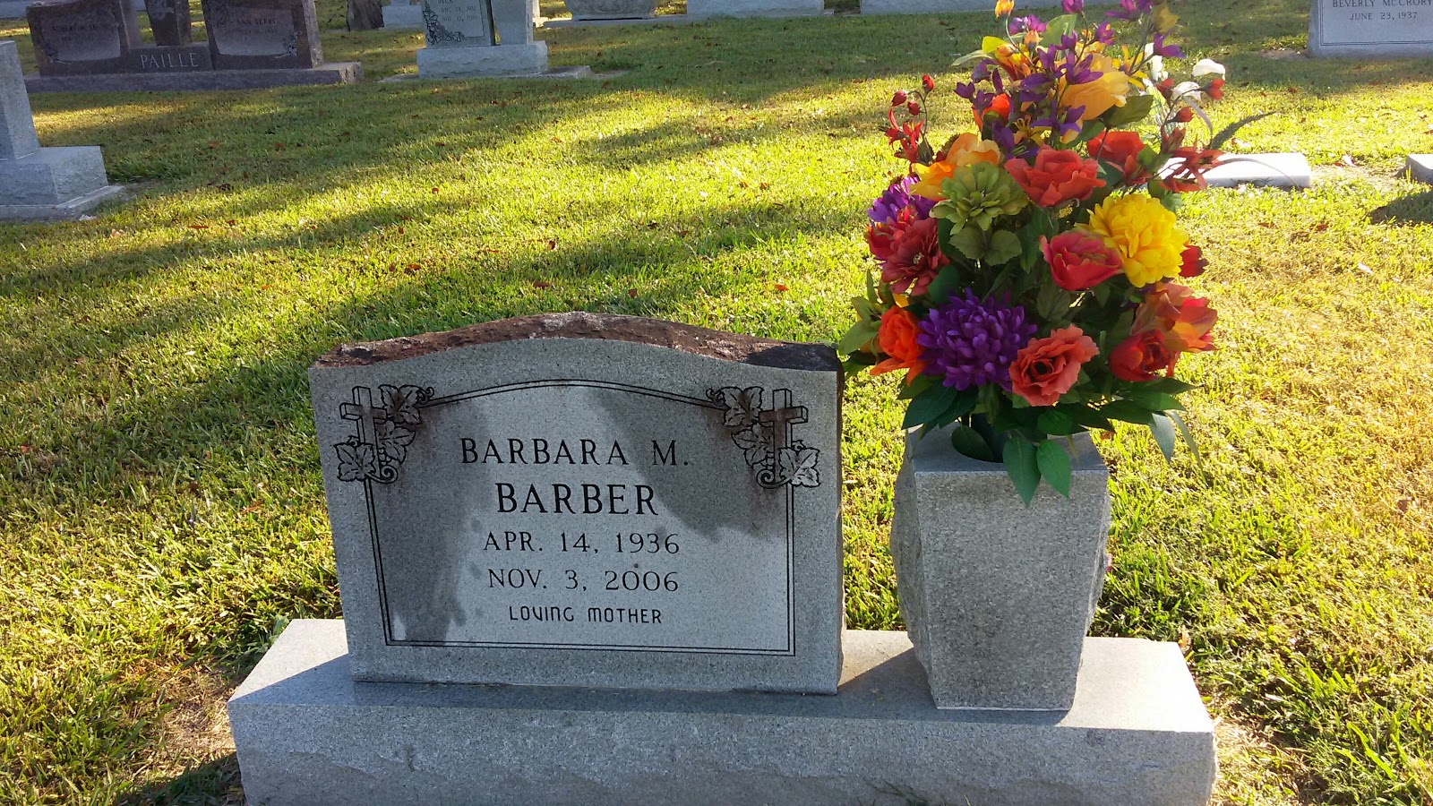 Oak Lane Memorial Park cemetery grounds and headstones