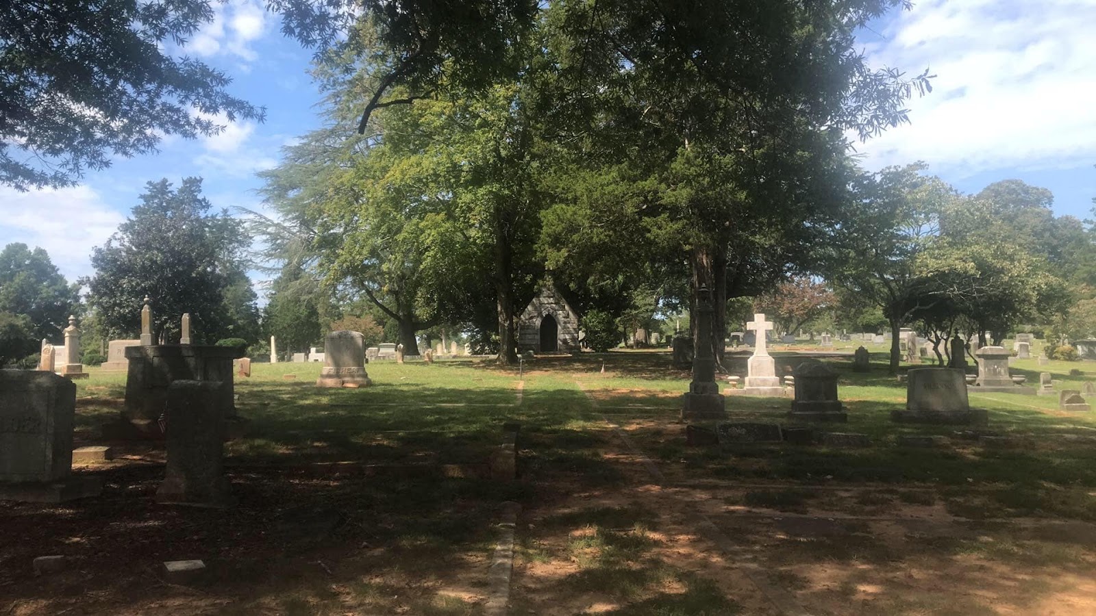 Oakwood Cemetery headstone and grounds