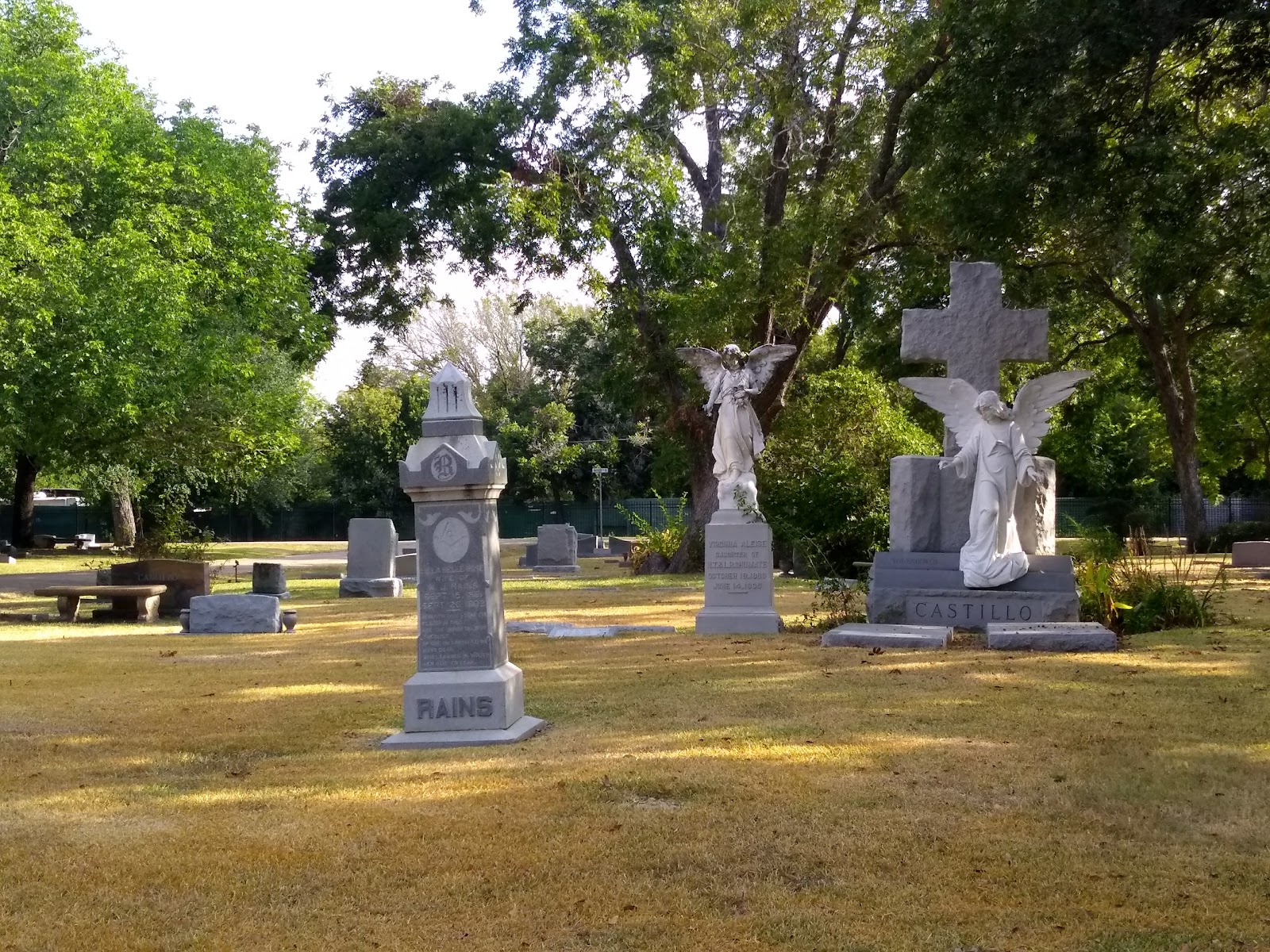 Oakwood Cemetery headstone and grounds