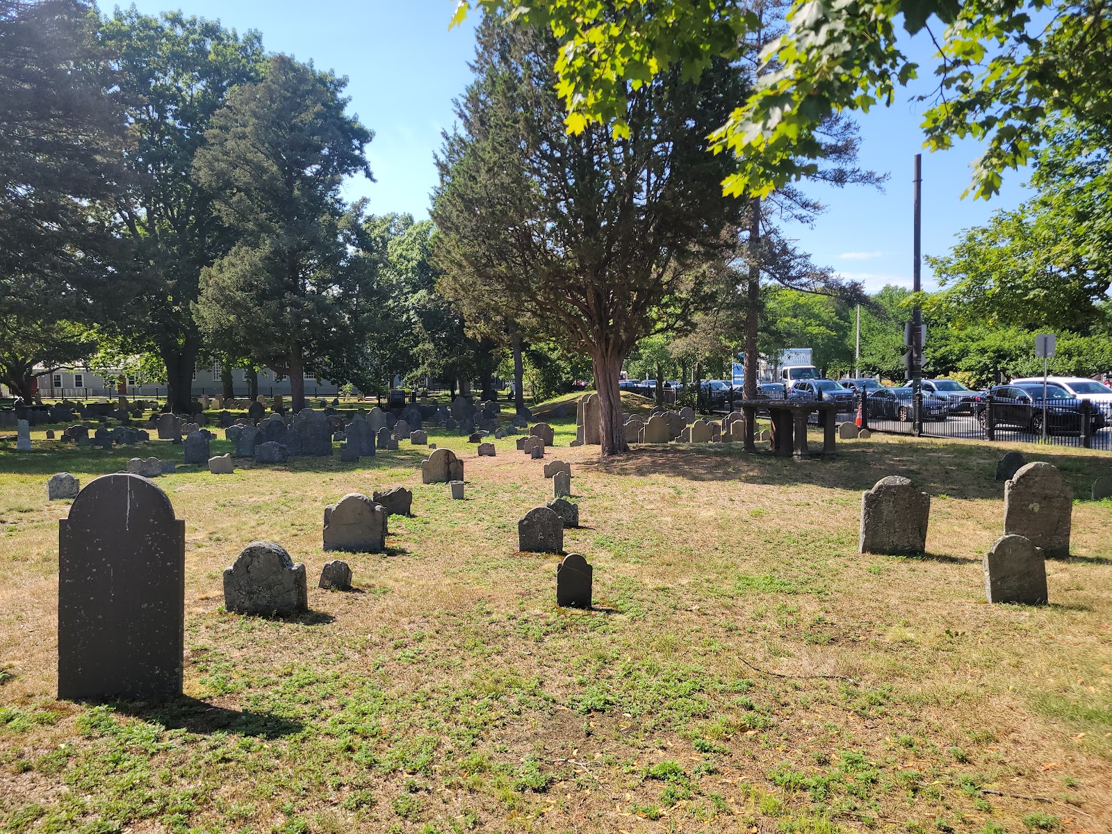 Old Burial Ground cemetery grounds and headstones