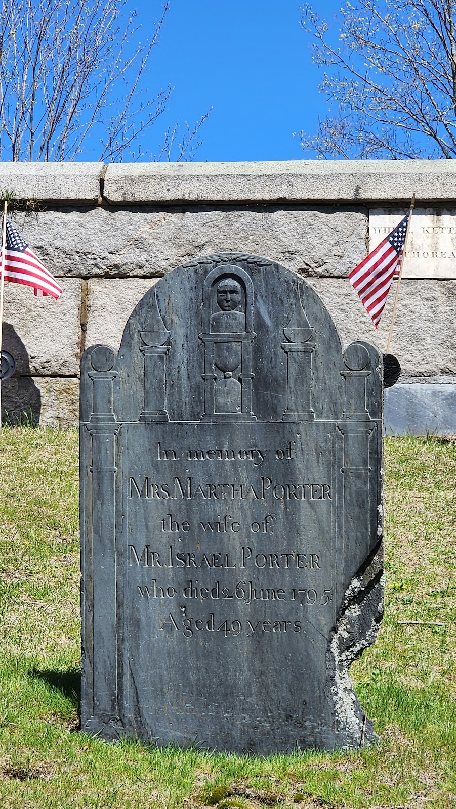 Old Hill Burying Ground cemetery grounds and headstones