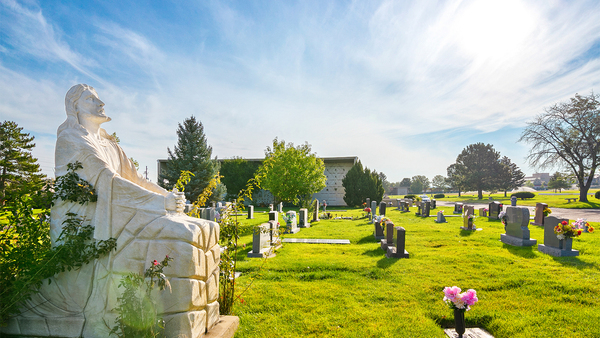 Olinger Hampden Mortuary, Cremation & Cemetery cemetery grounds and headstones