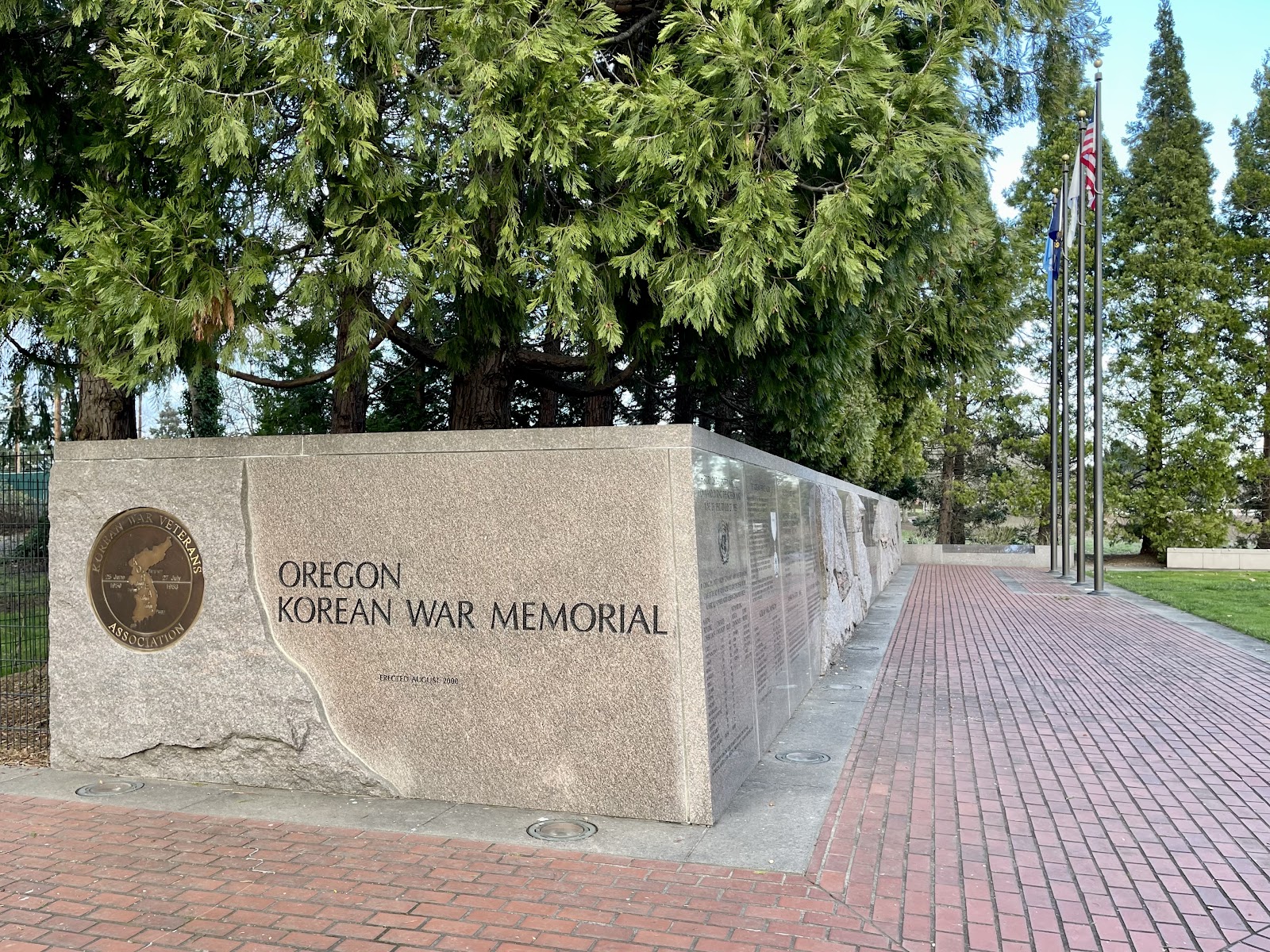 Oregon Korean War Memorial headstone and grounds