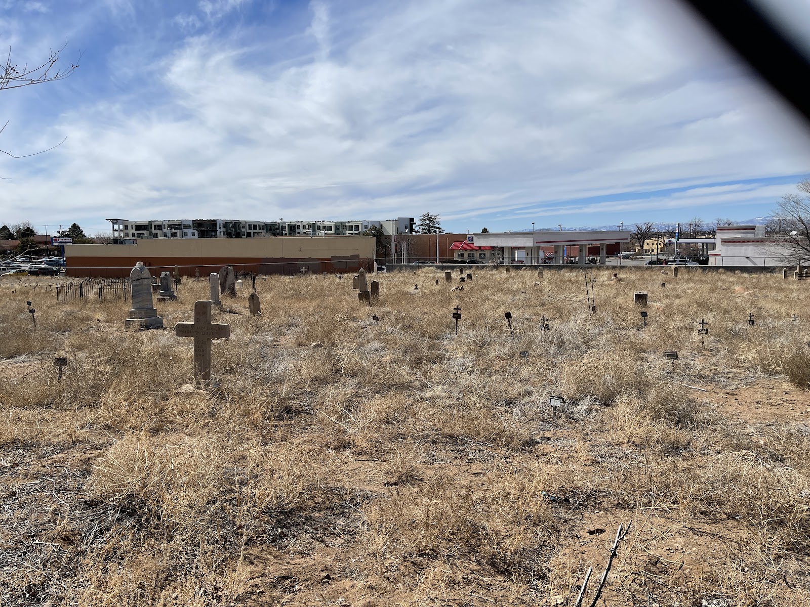 Our Lady of Guadalupe Cemetery Santa Fe New Mexico cemetery grounds and headstones