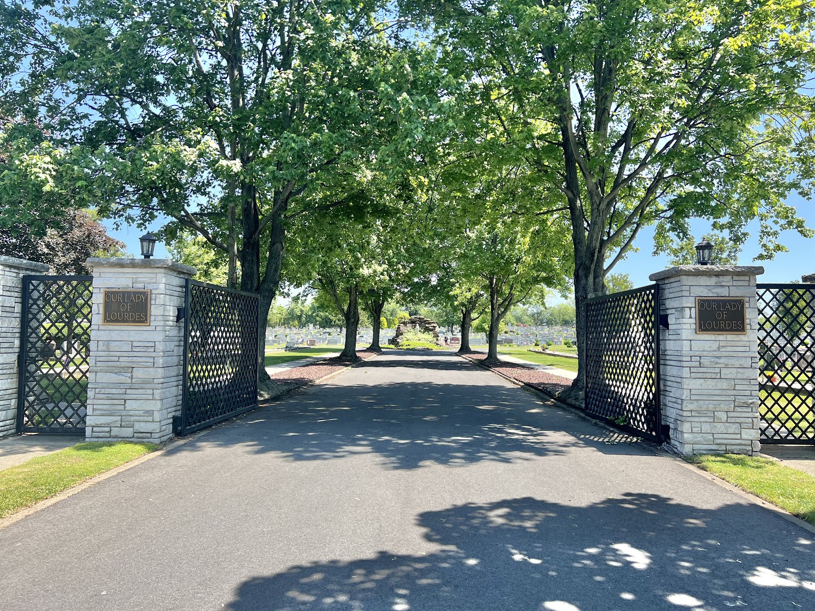 Our Lady of Lourdes Cemetery headstone and grounds