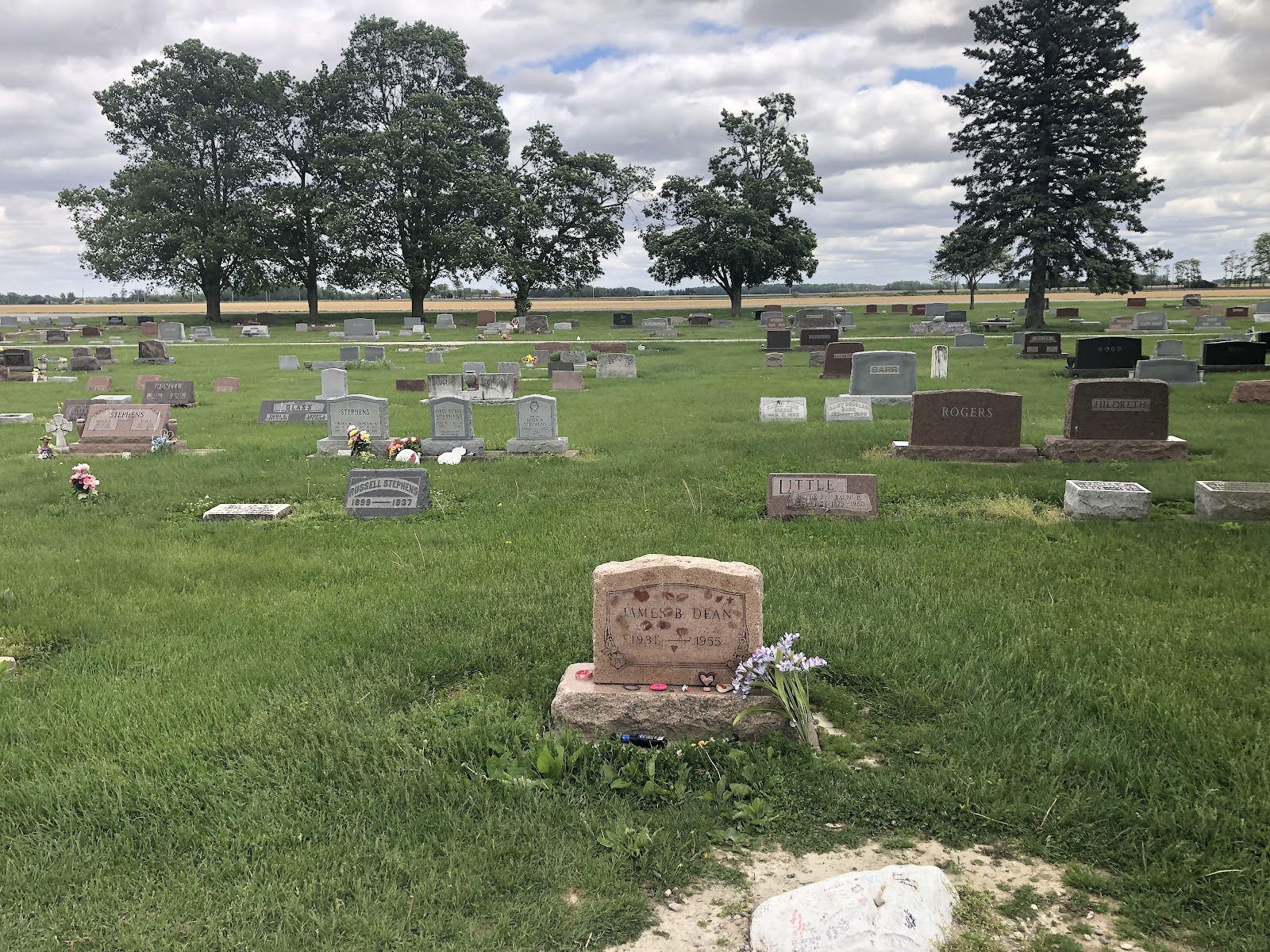 Park Cemetery headstone and grounds