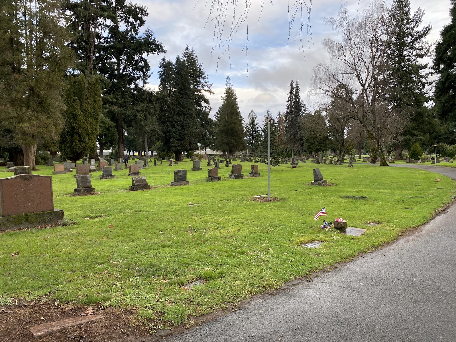 Park Hill Cemetery headstone and grounds