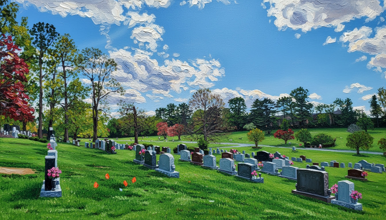 Parklawn Memorial Park and Menorah Gardens cemetery grounds and headstones