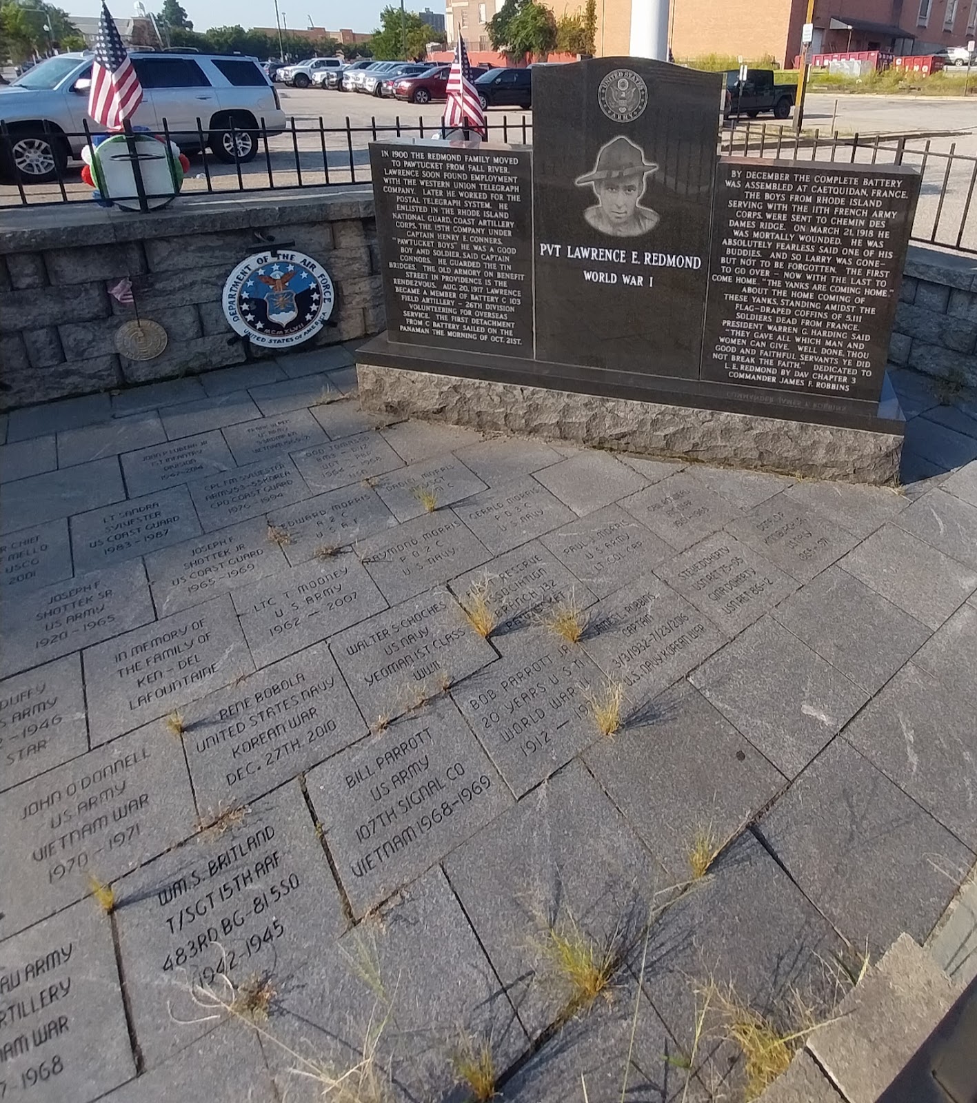 Pawtucket Veterans Memorial Park cemetery grounds and headstones