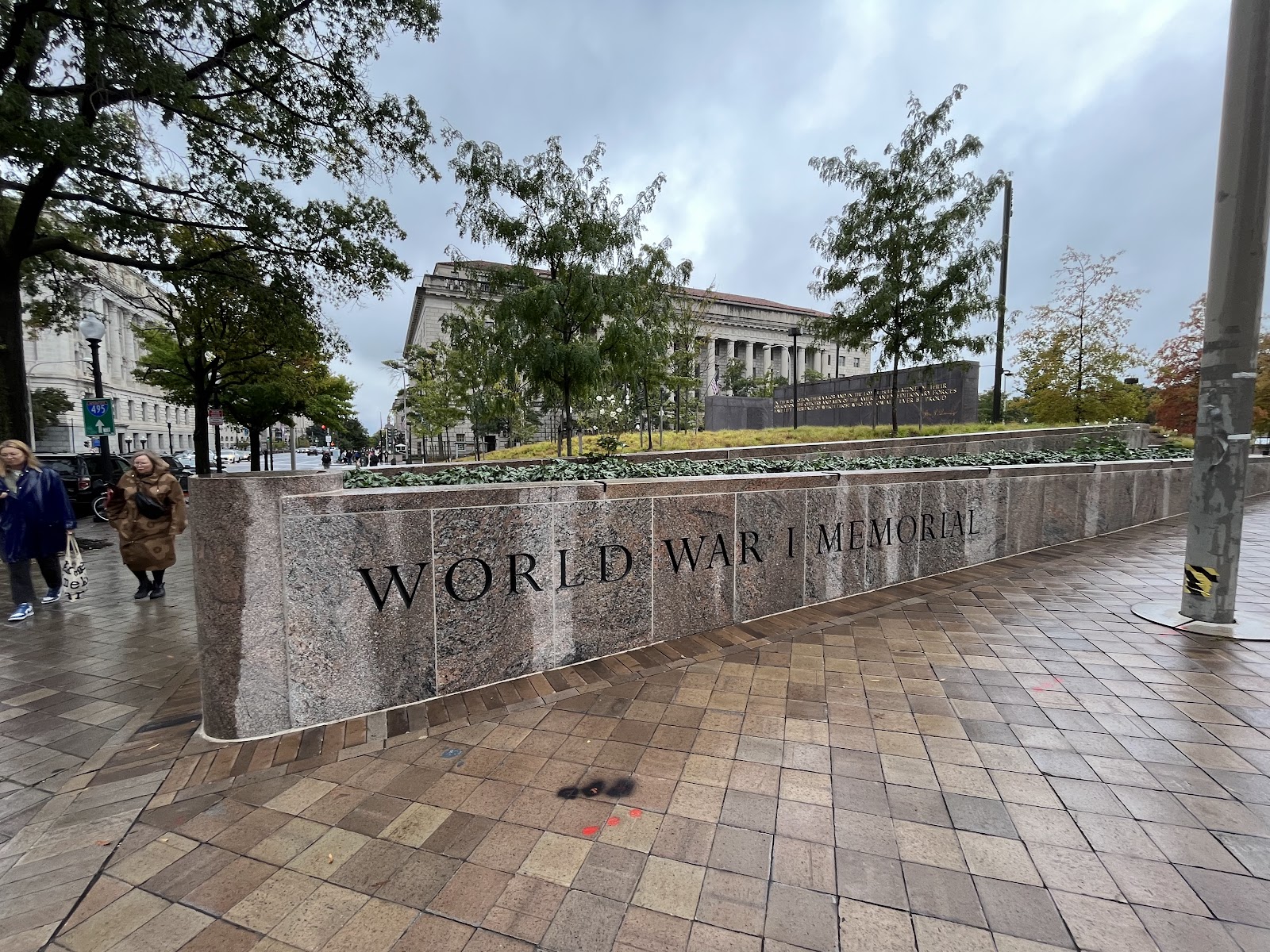 Pershing Park cemetery grounds and headstones