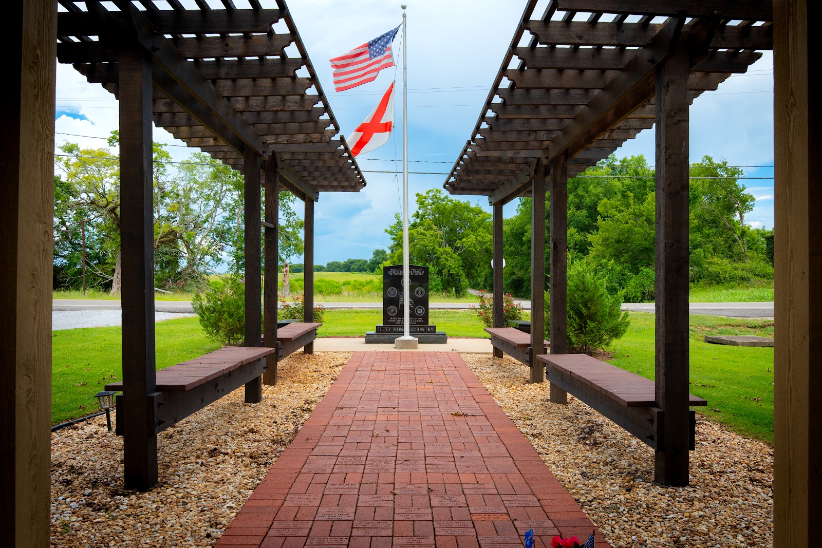 Pike Road Veterans Memorial cemetery grounds and headstones