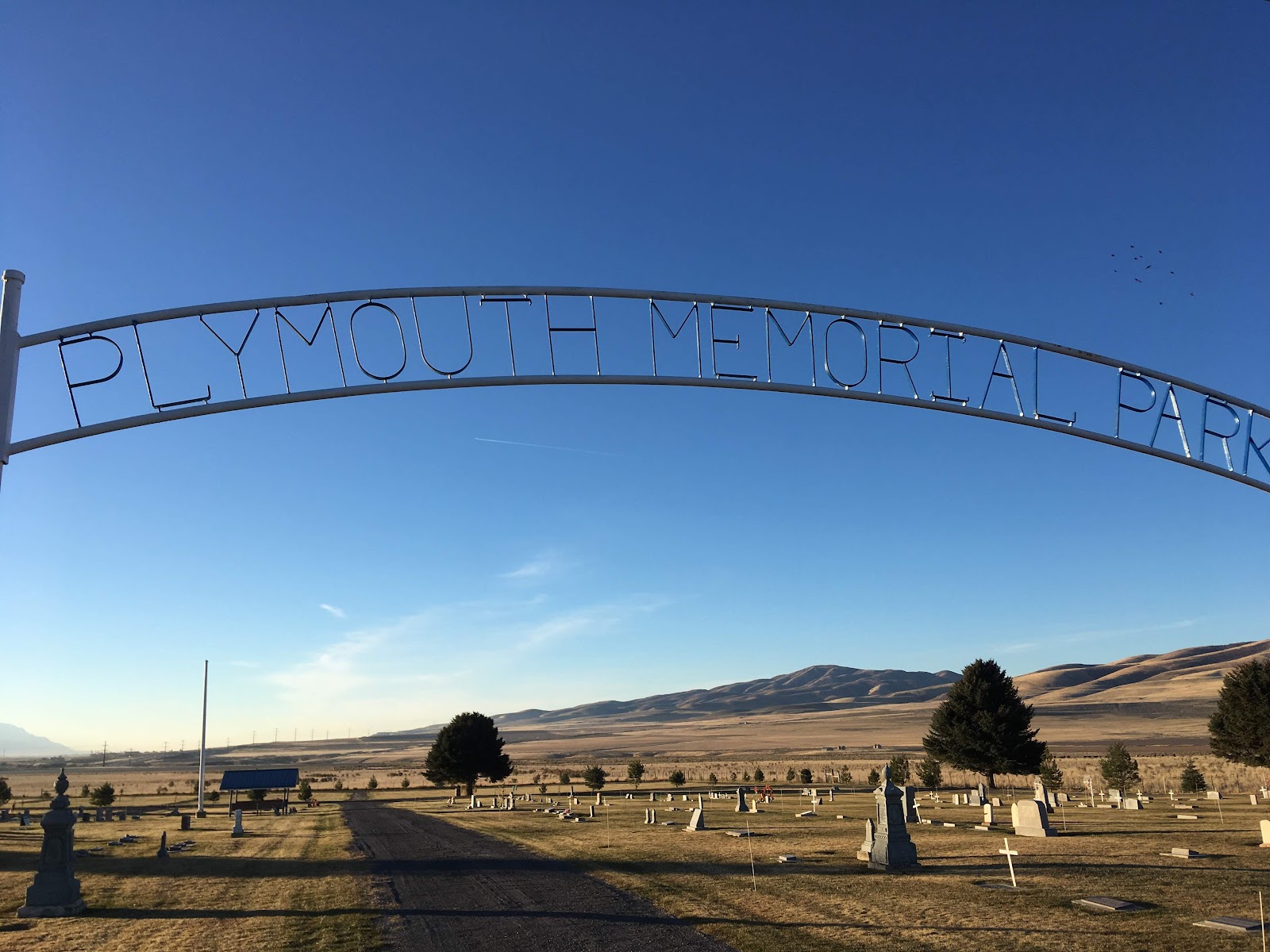 Plymouth Cemetery headstone and grounds