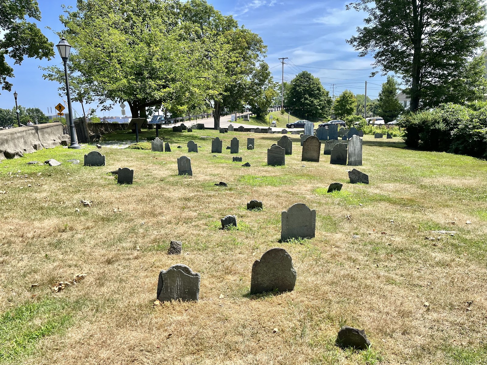 Point of Graves Burial Ground cemetery grounds and headstones