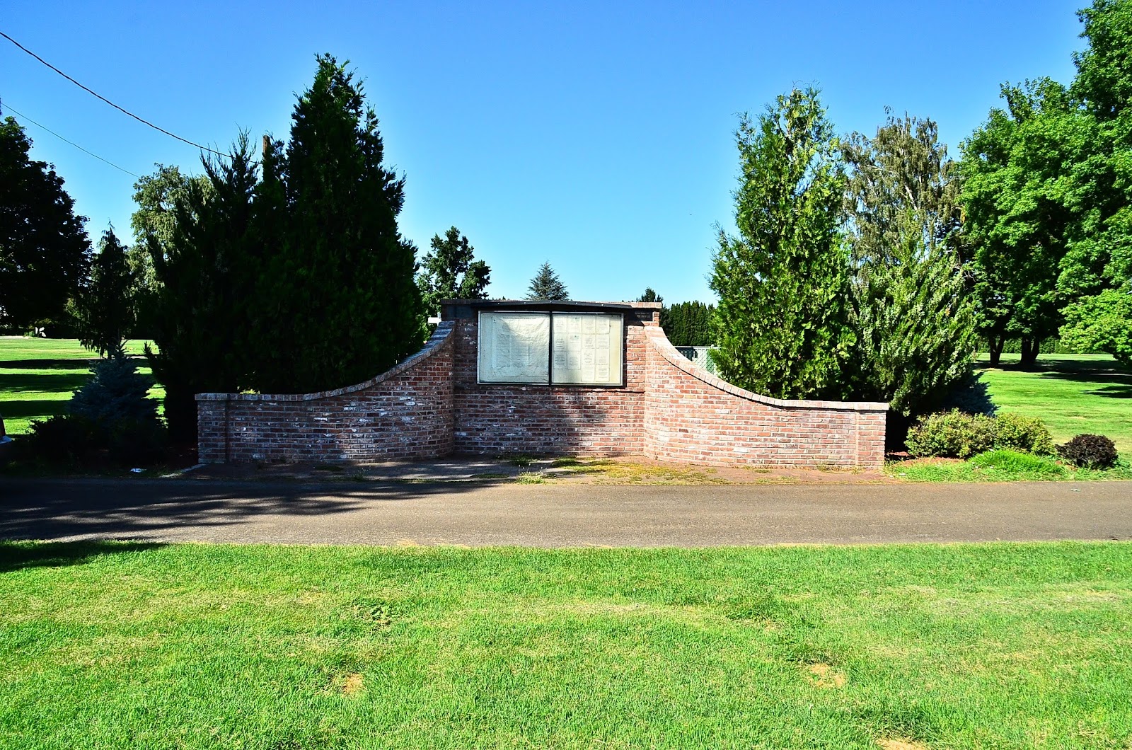 Reservation Community Memorial Park cemetery grounds and headstones