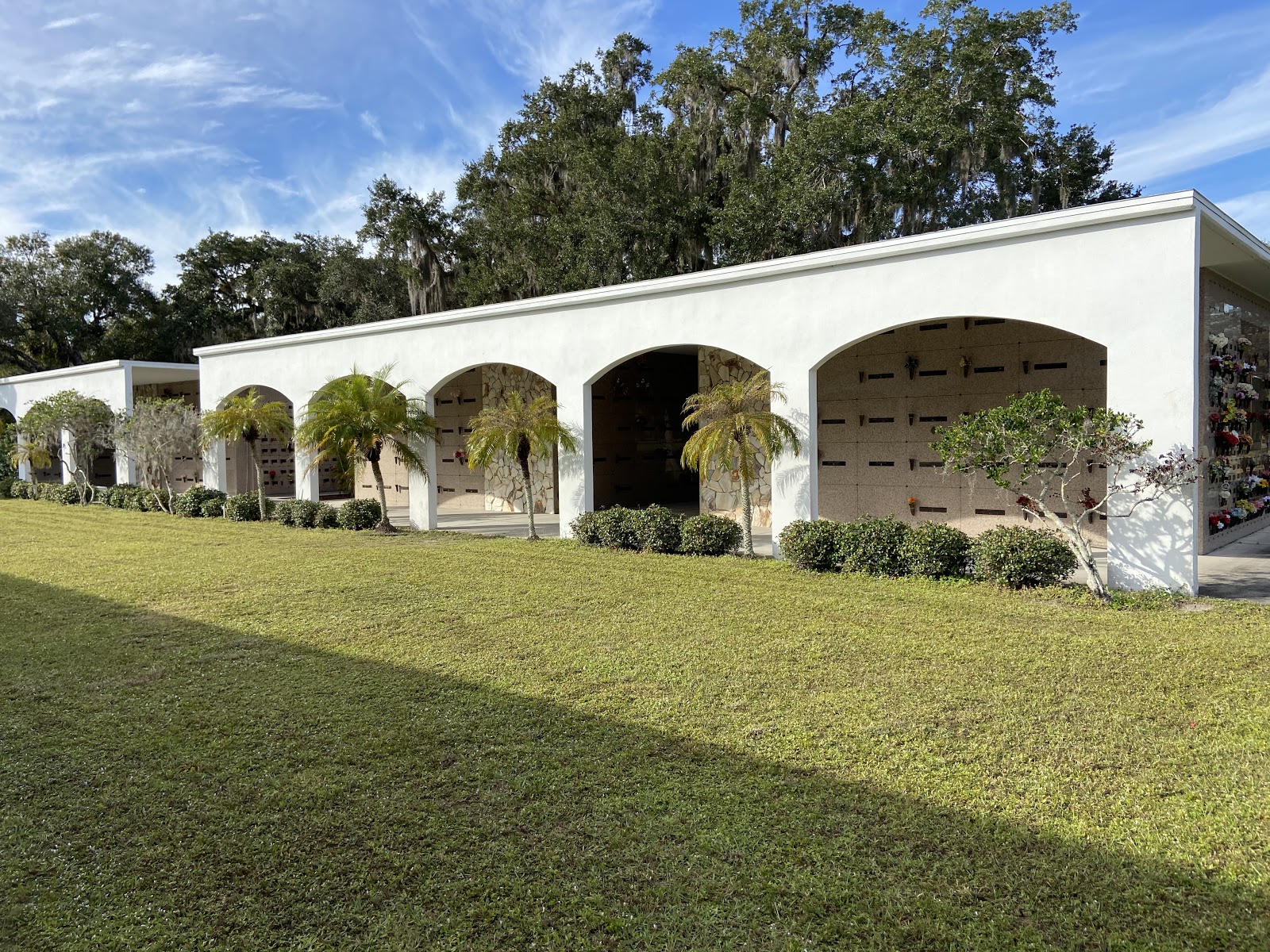 Restlawn Memorial Gardens cemetery grounds and headstones