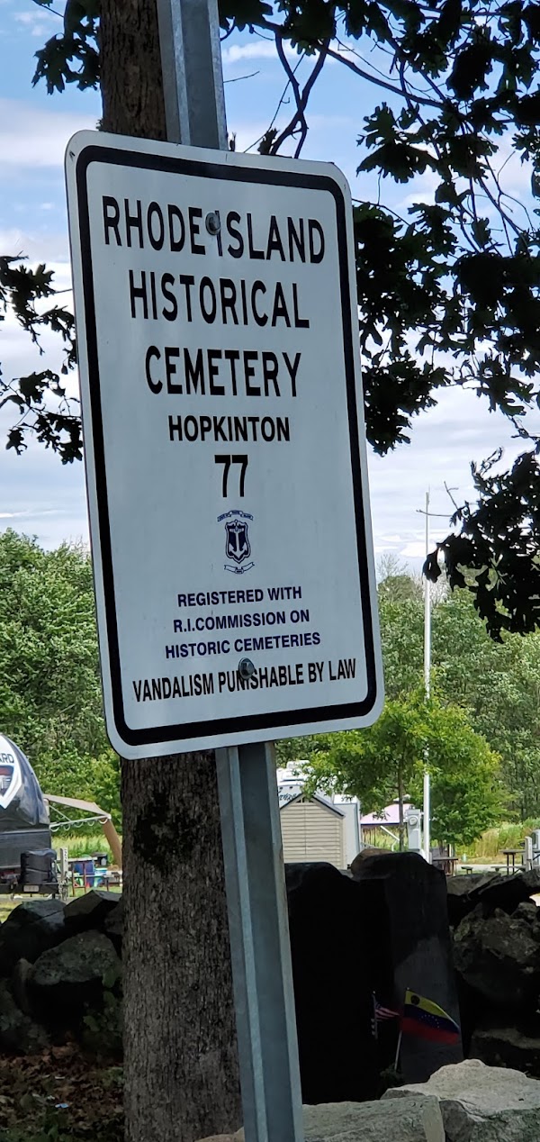 Rhode Island historical Cemetery Hopkinton grounds