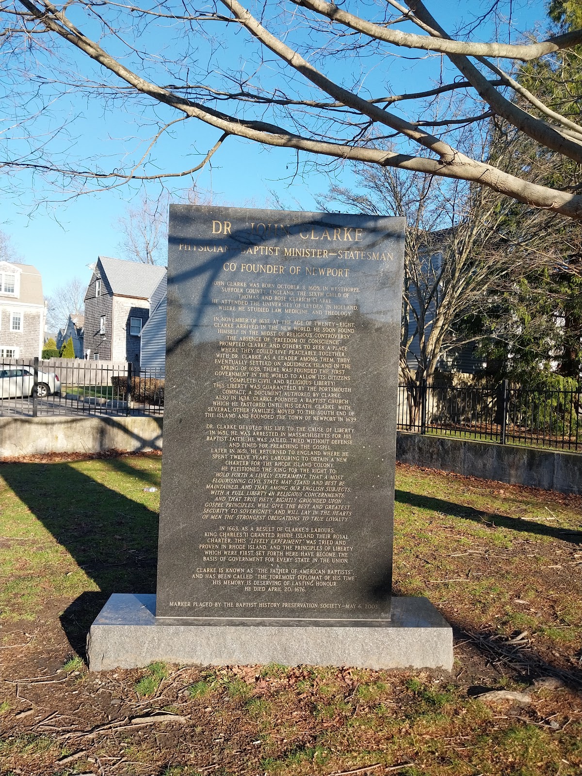 Rhode Island Historical Cemetery Newport #7 (Dr. John Clarke Cemetery) cemetery grounds and headstones