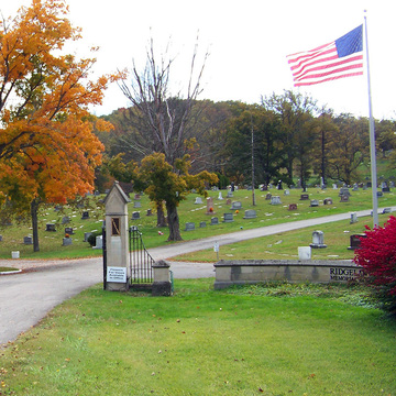 Ridgelawn Memorial Park headstone and grounds