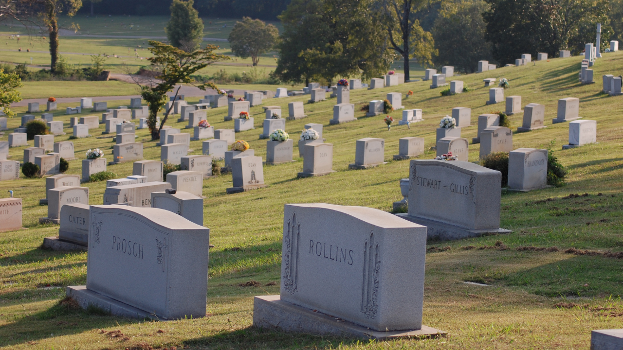 Ridout's Forest Hill Cemetery cemetery grounds and headstones