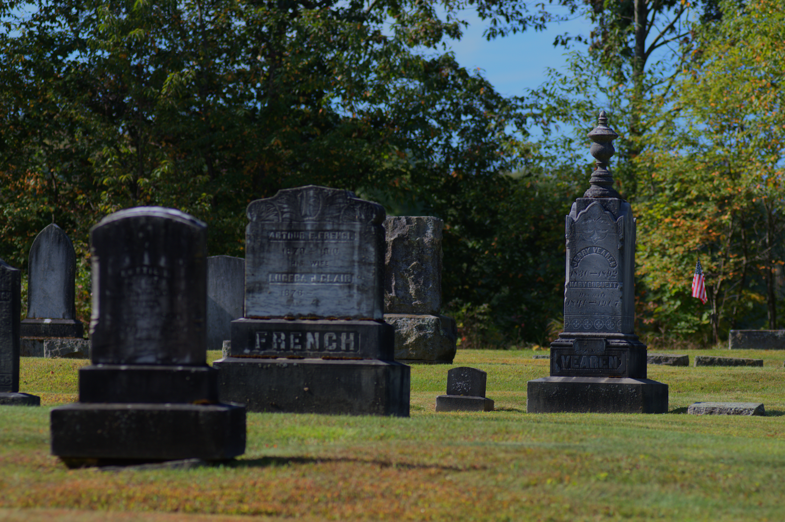 Riverbank Cemetery cemetery grounds and headstones