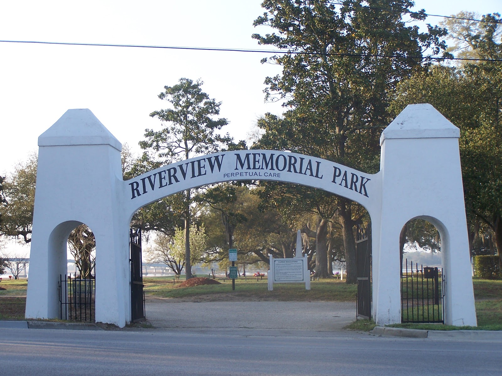 Riverview Memorial Park Cemetery headstone and grounds