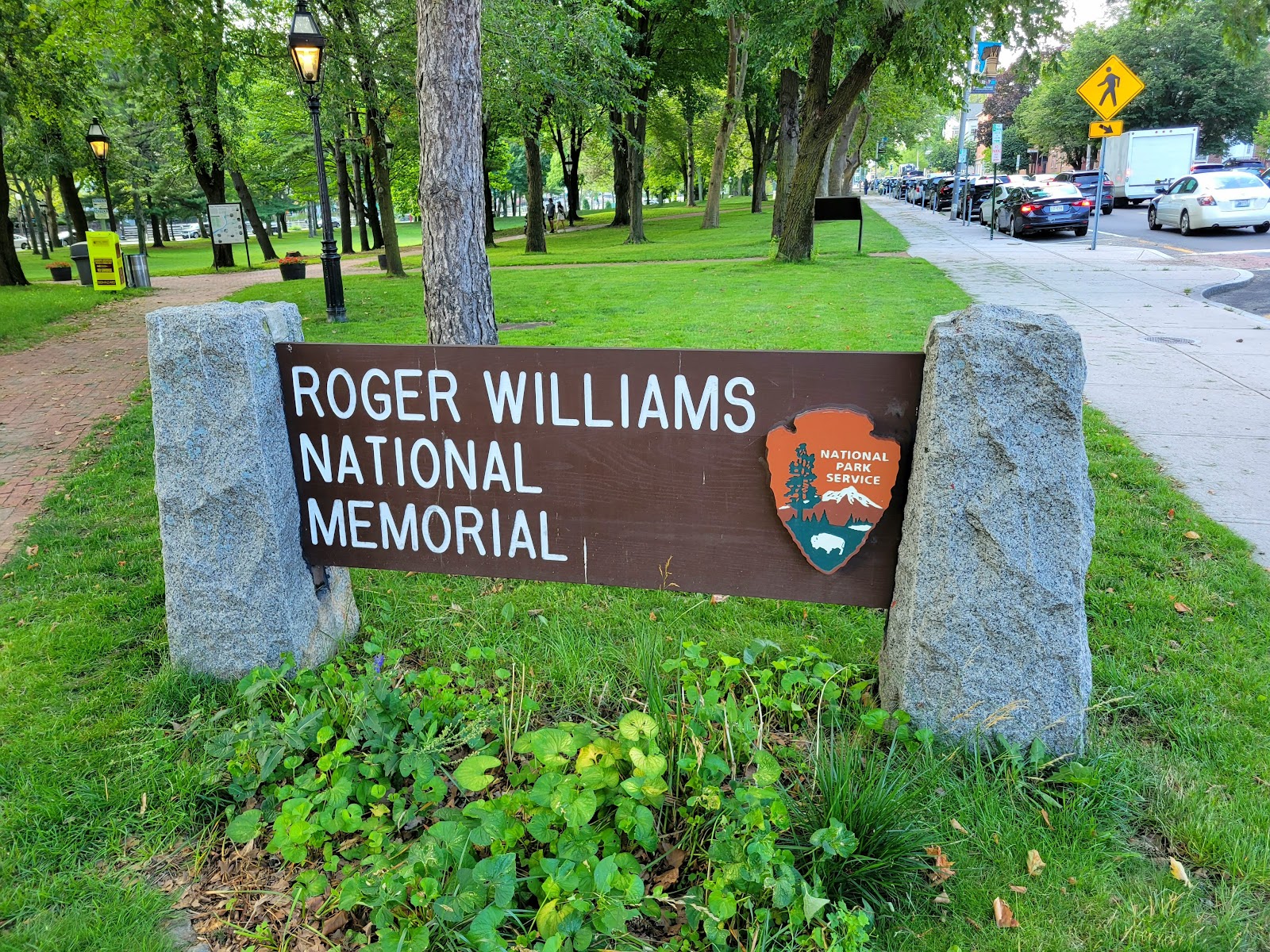 Roger Williams National Memorial cemetery grounds and headstones