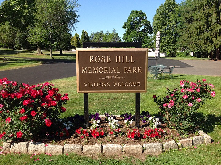 Rose Hill Memorial Park cemetery grounds and headstones