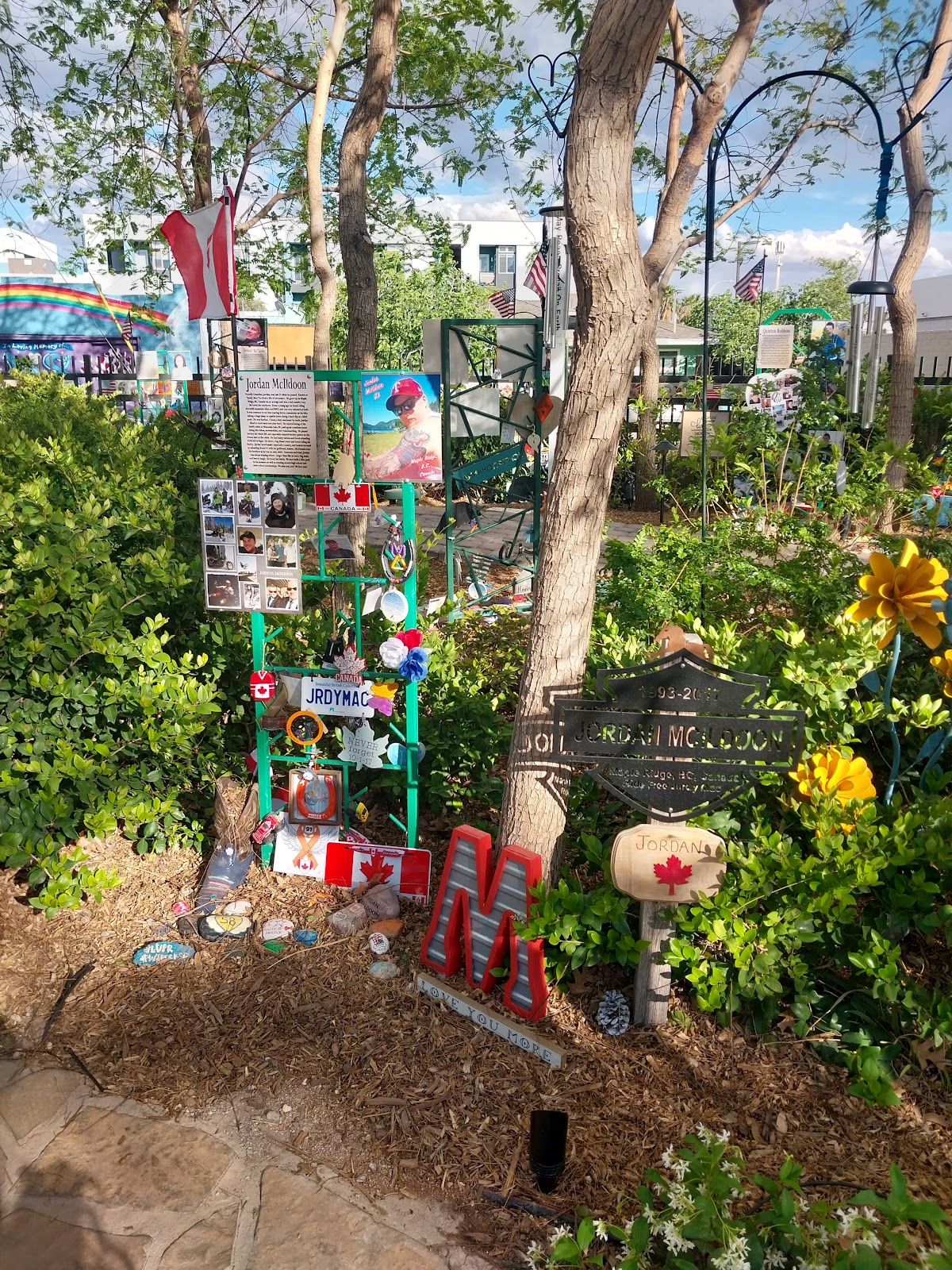 Route 91 Memorial Rock Garden cemetery grounds and headstones