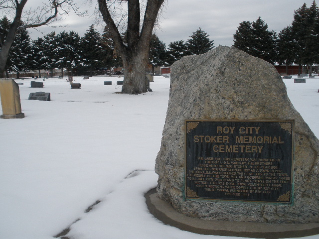 Roy City Cemetery headstone and grounds