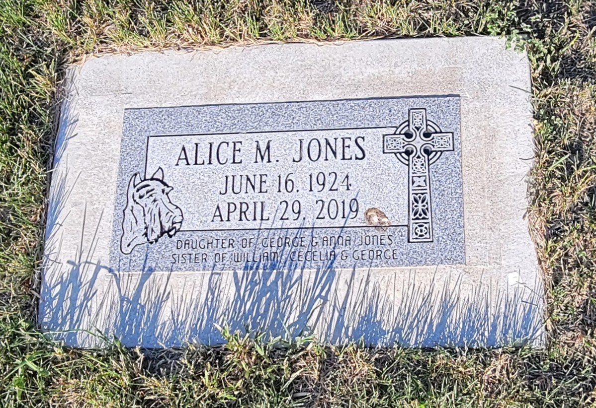 Saint Raphael Cemetery headstone and grounds