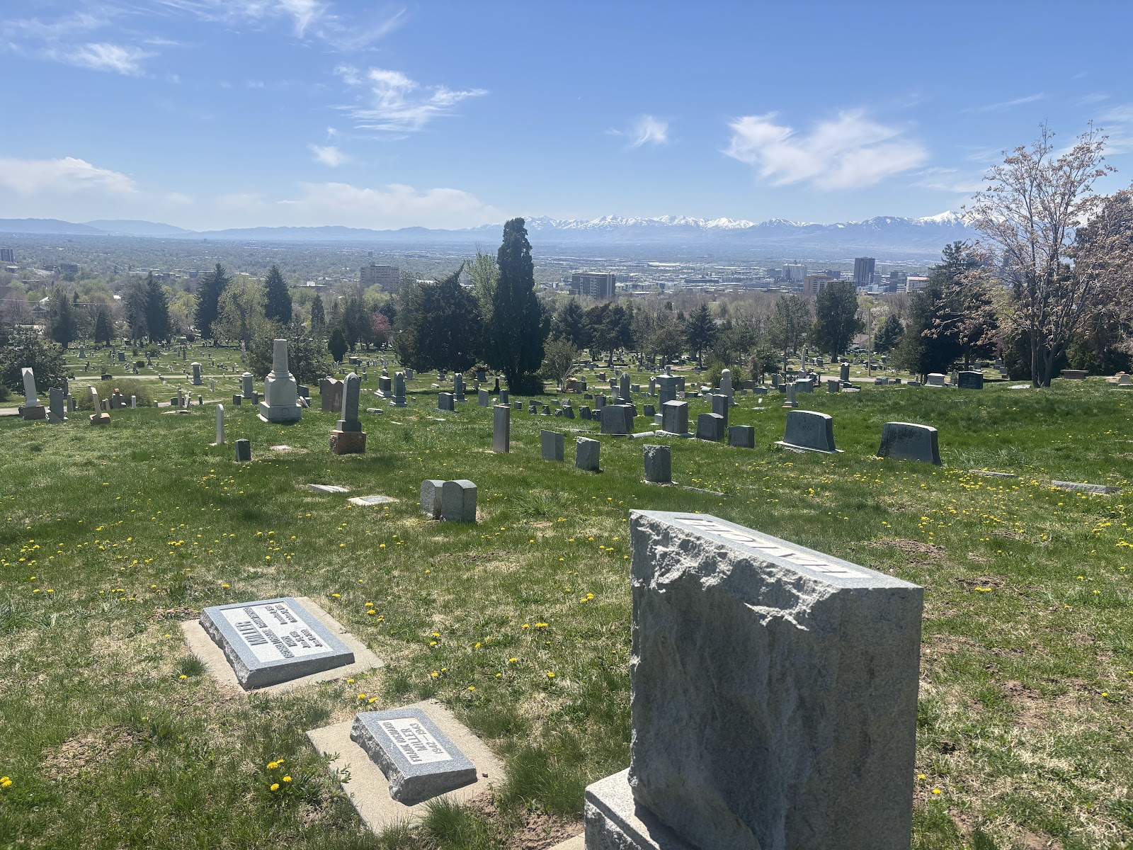 Salt Lake City Cemetery headstone and grounds