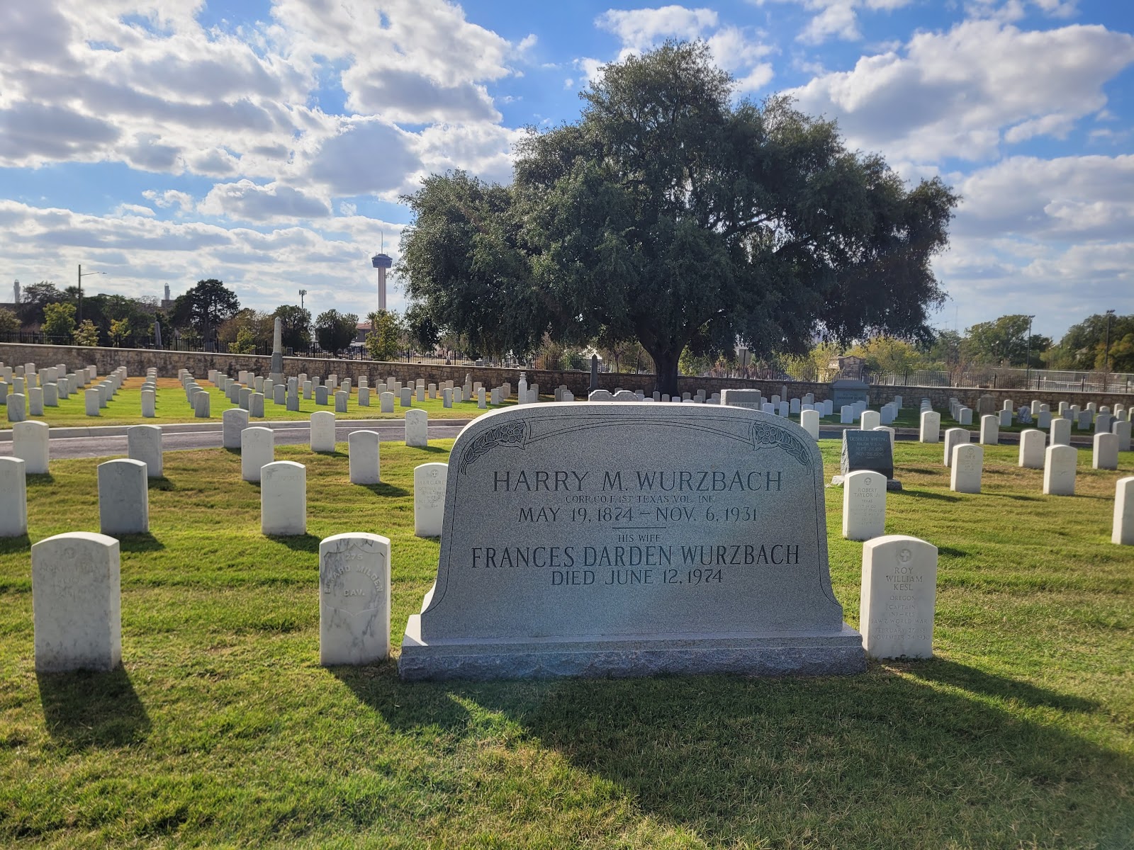 San Antonio National Cemetery cemetery grounds and headstones