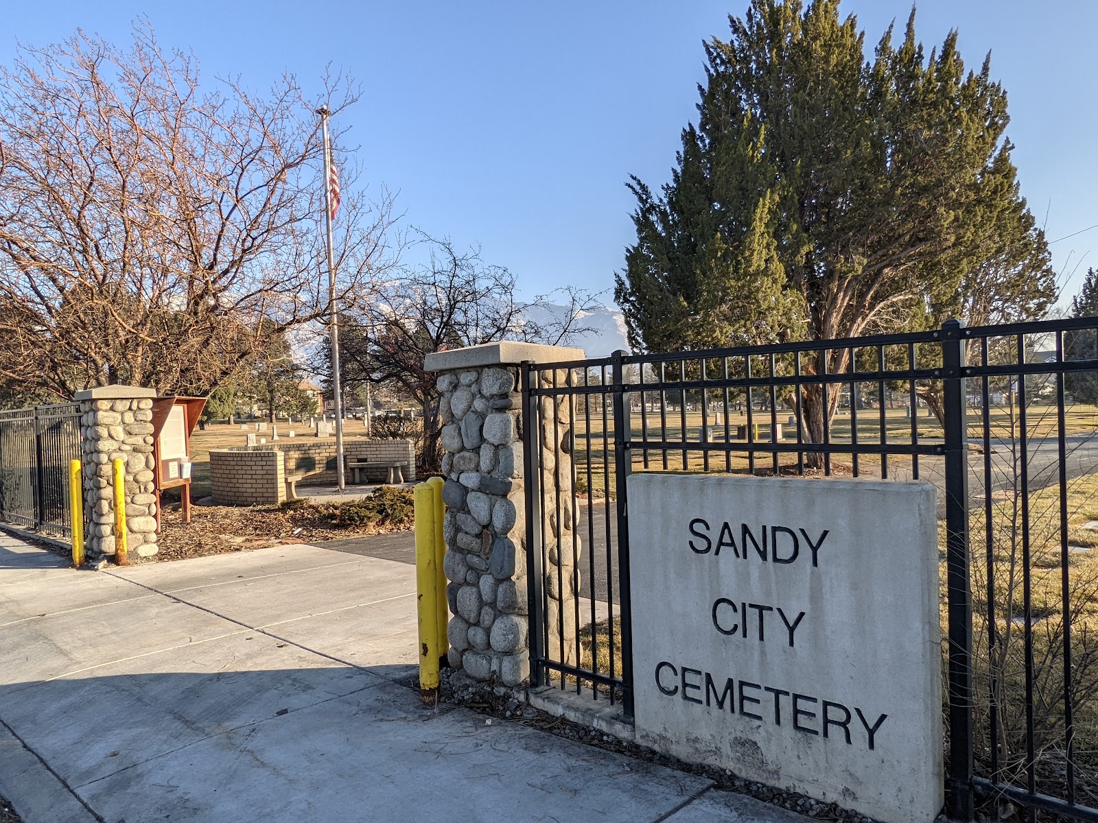 Sandy City Cemetery cemetery grounds and headstones